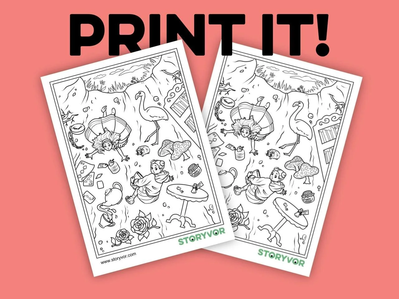 Print it! “Falling into Wonder” Coloring Sheet