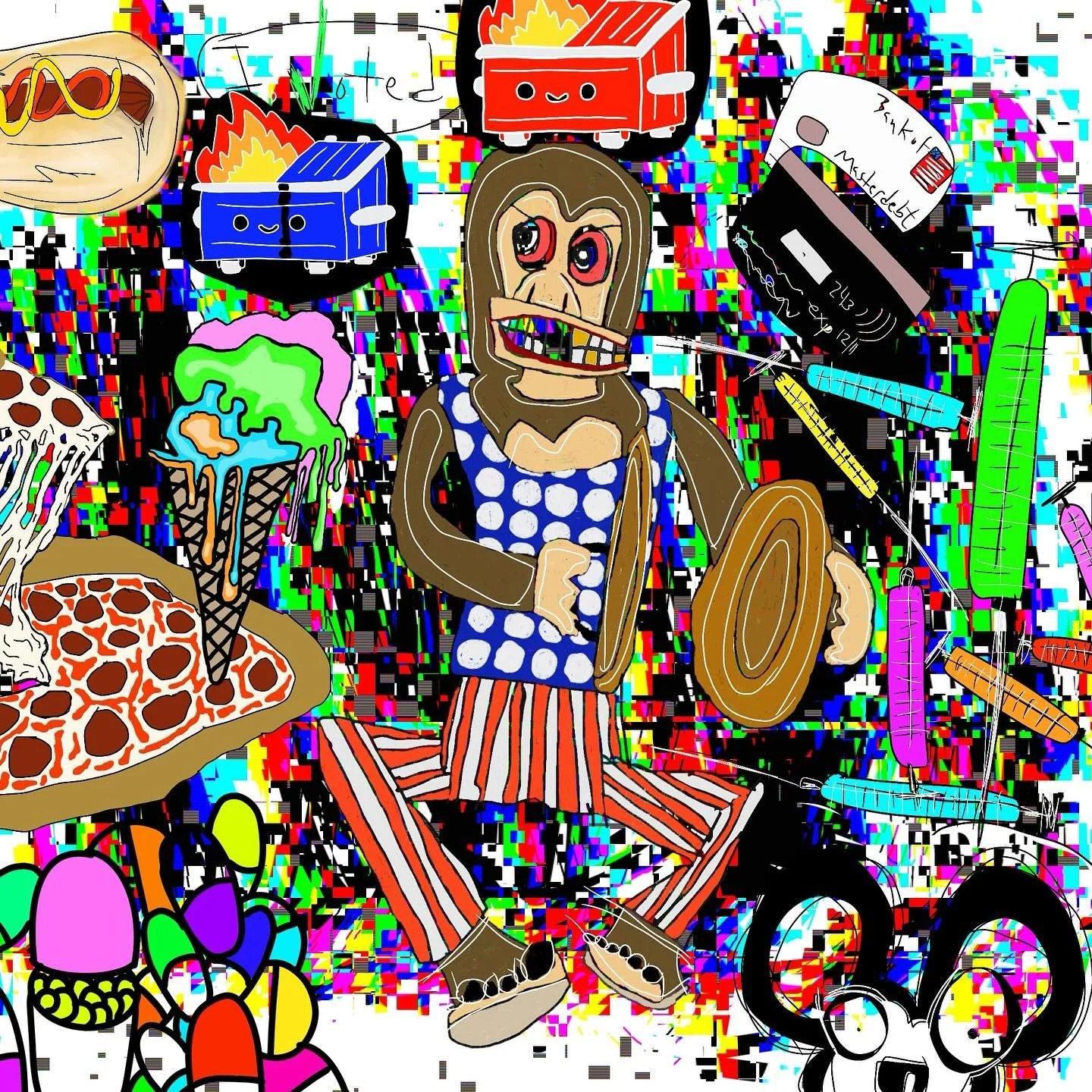 &ldquo;This is your brain on America&rdquo; - digital media #abstractart #lowbrowart #gonzoart #contemporaryart #digitalart #streetart