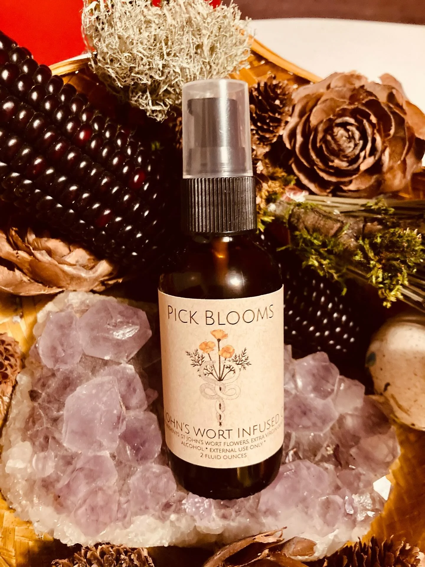 Just strained a bunch of St. John&rsquo;s Wort medicine! Tincture and infused oil. DM me if you want a bottle of your own!&hellip;&hellip;&hellip;. SJW is great for sore/achy muscles as an oil. And a nervous system and liver tonic in tincture. *do no