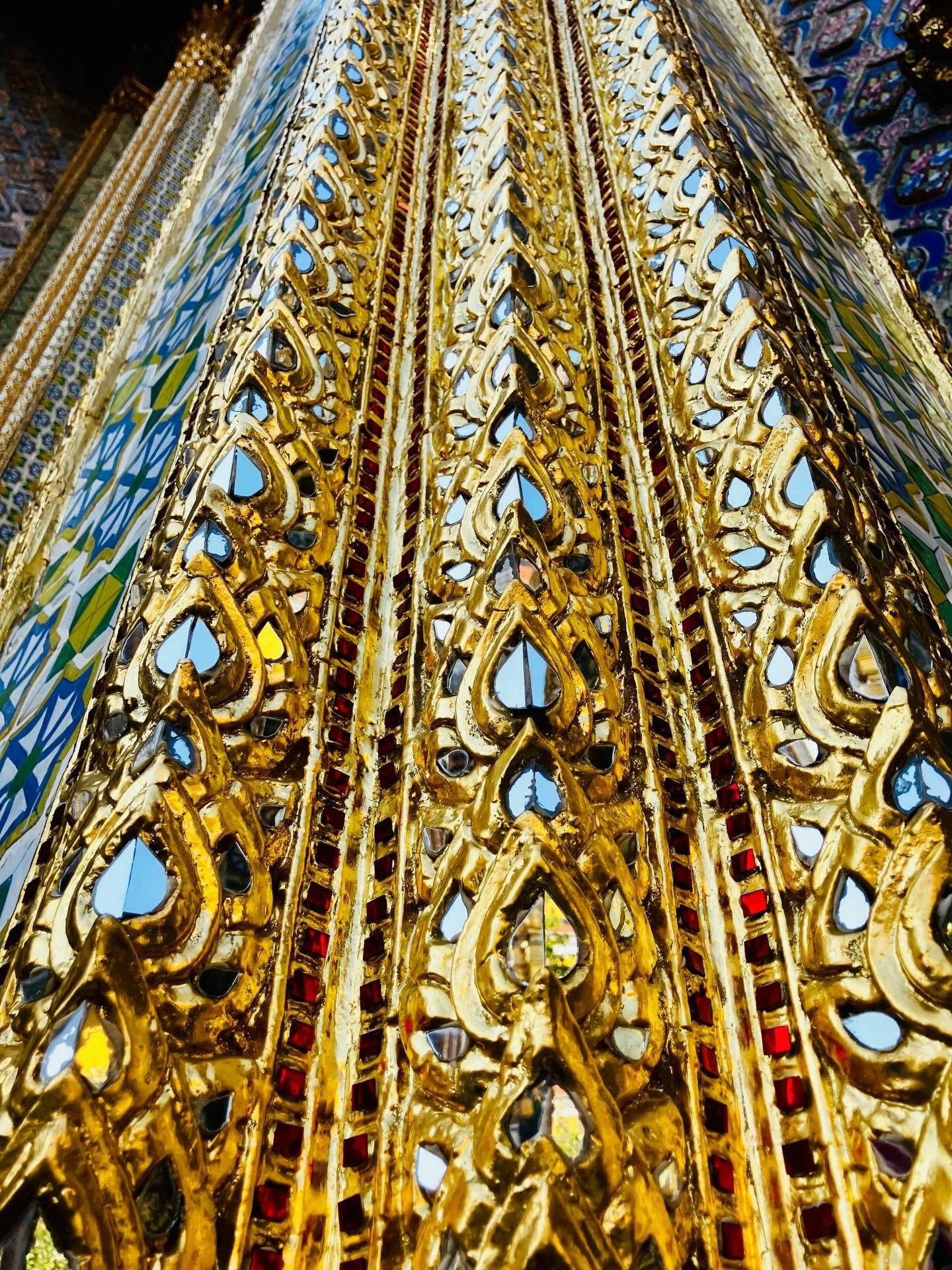 The vibrancy and texture is stunning in Bangkok temples