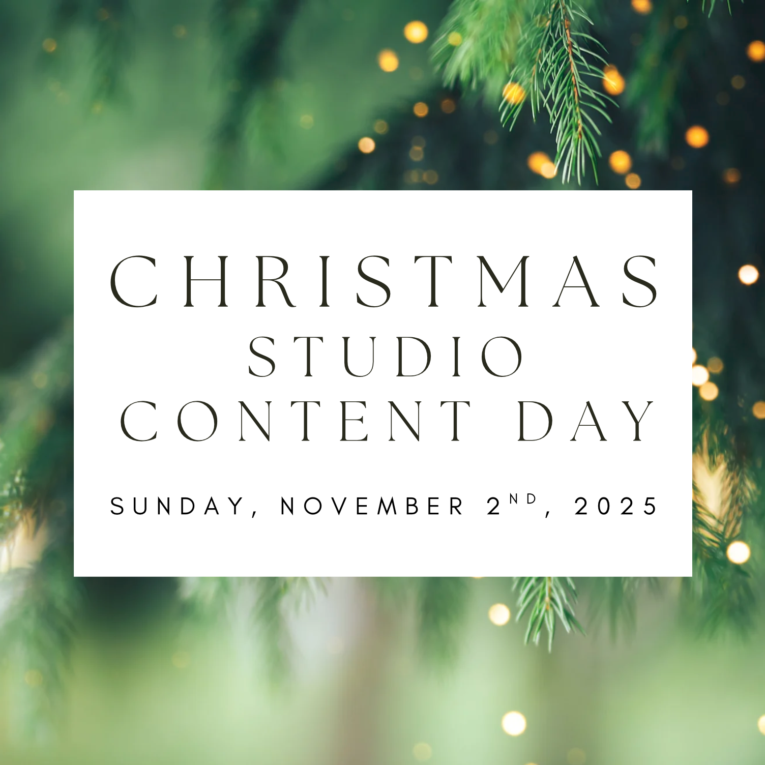 November 2nd, 2025 | Studio Content Day - Christmas