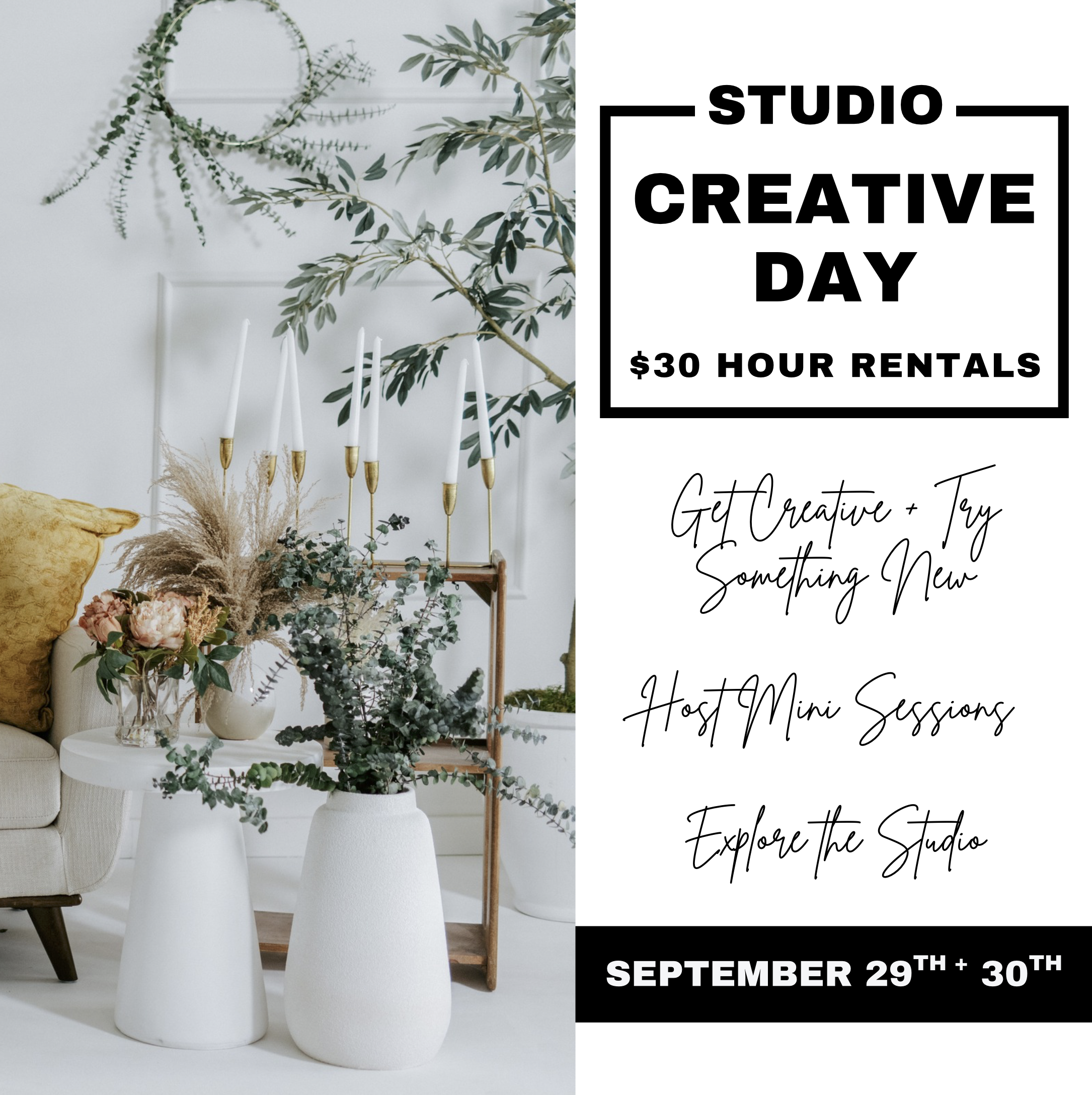 September 29th + 30th | Studio Creative Days