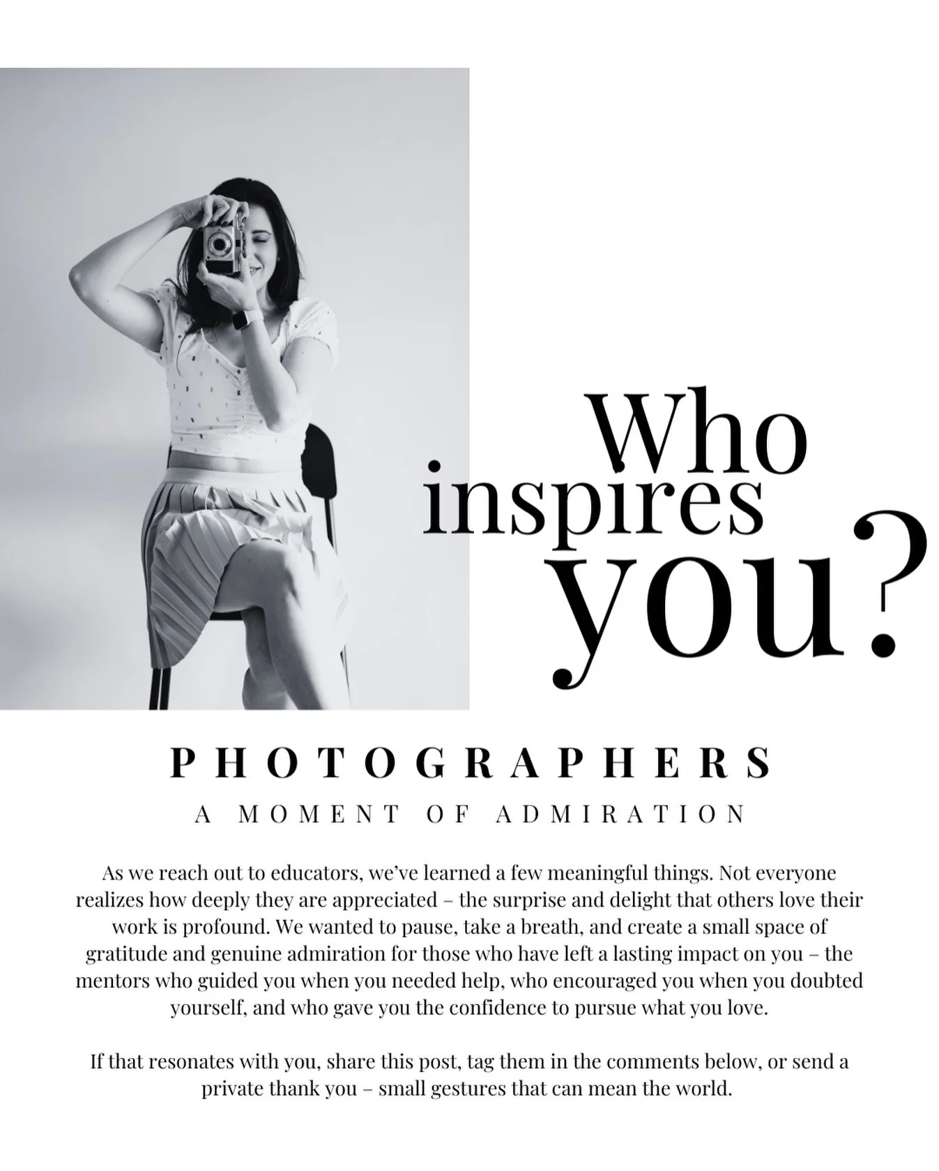 As we reach out to educators, we&rsquo;ve learned a few meaningful things. Not everyone realizes how deeply they are appreciated &ndash; the surprise and delight that others love their work is profound. We wanted to pause, take a breath, and create a