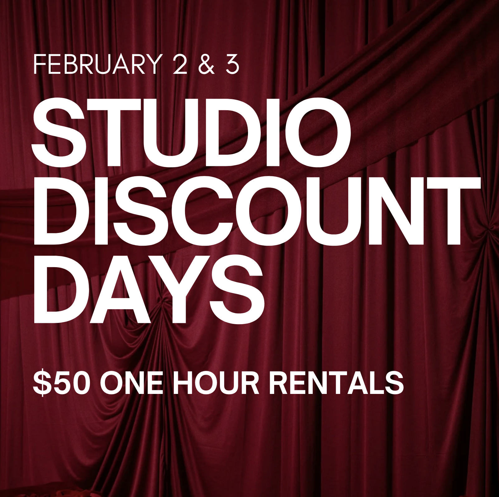 February Studio Discount Days 