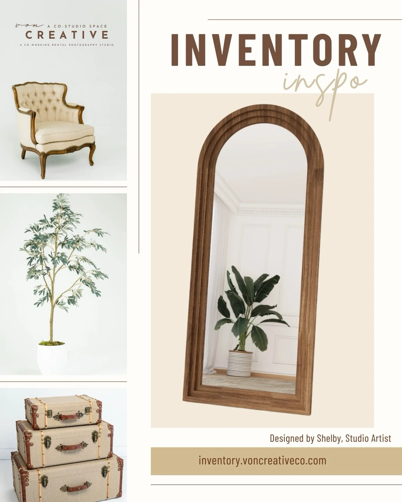 **Inventory Inspo** 

Designed to inspire fresh ideas for set designs, our inventory inspo posts bring together a thoughtfully curated collection of items from our inventory, making it simpler and more efficient to share concept ideas with clients. 
