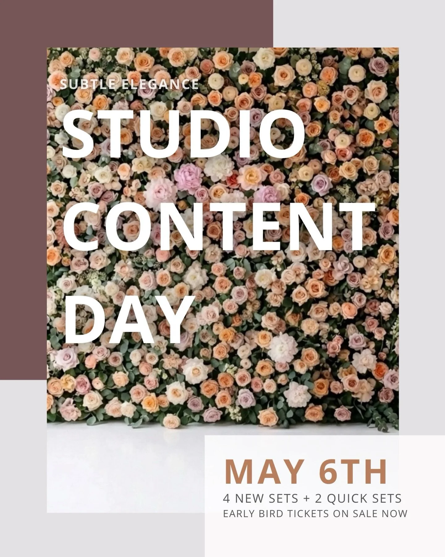 There is something so breathtaking about the quiet beauty of understated elegance. We are so excited to invite you to our next Studio Content Day on Wednesday, May 6th!

Our theme is Subtle Elegance: think soft, natural tones and refined designs perf