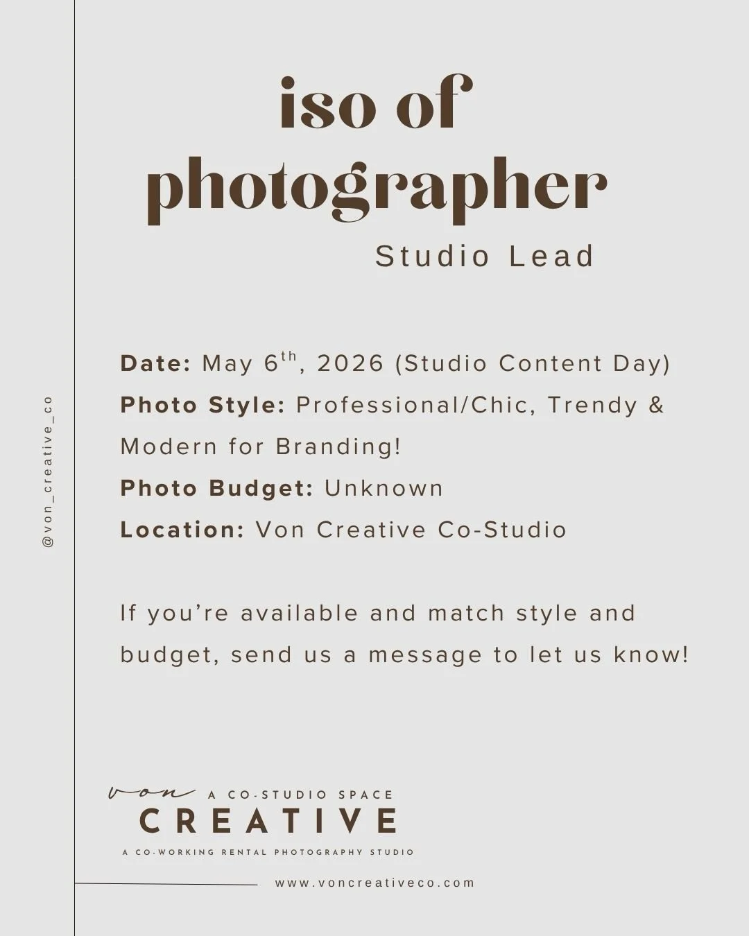 ISO of a photographer for branding photos during the studio content day (4 PM to 8 PM). 

Want to stand out from the crowd? If you'd like to pass along pricing with what's included, it helps clients choose to reach out to you first. 

Ever wonder how