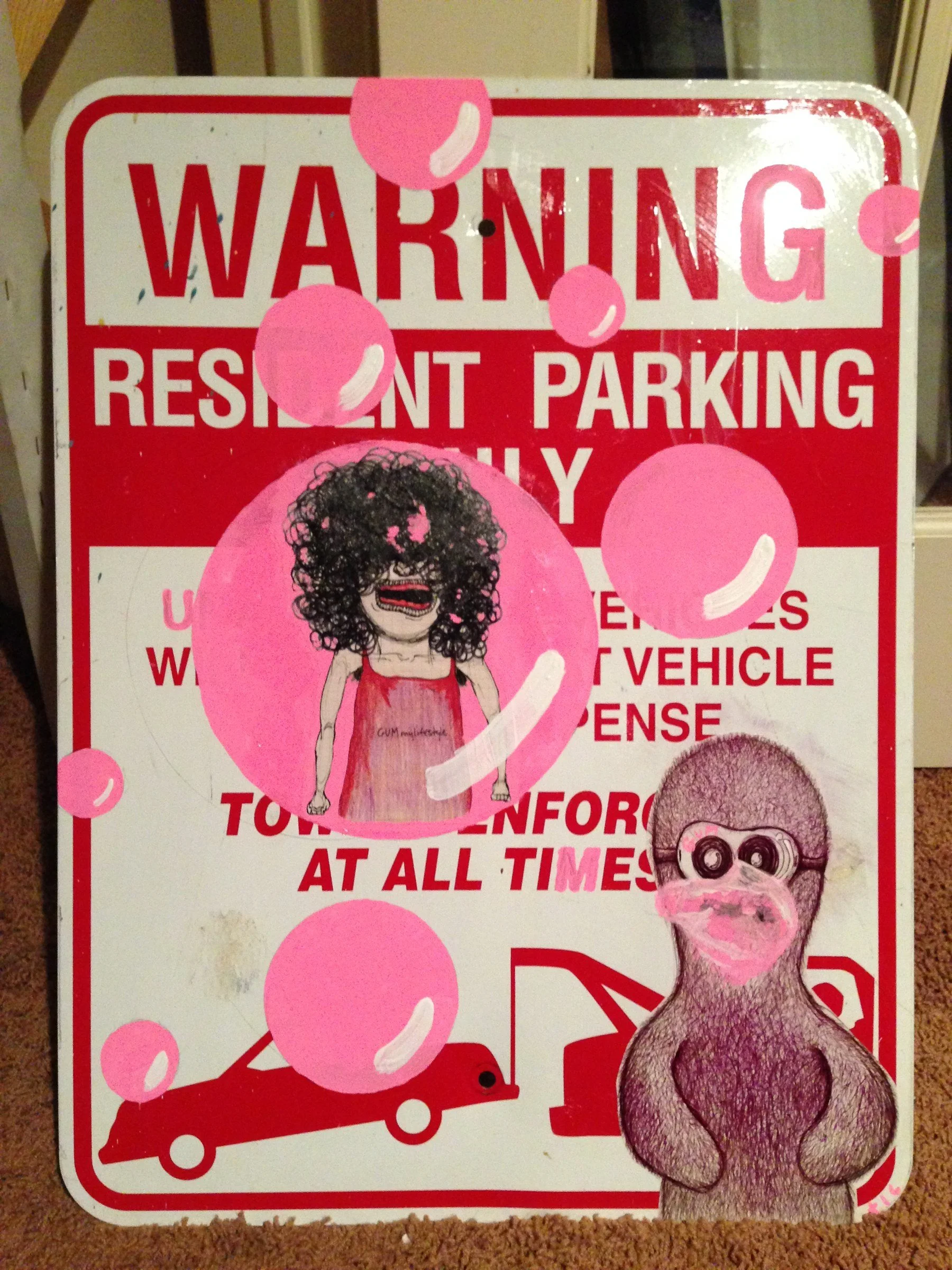 Parking Sign — Character Painting · 2014