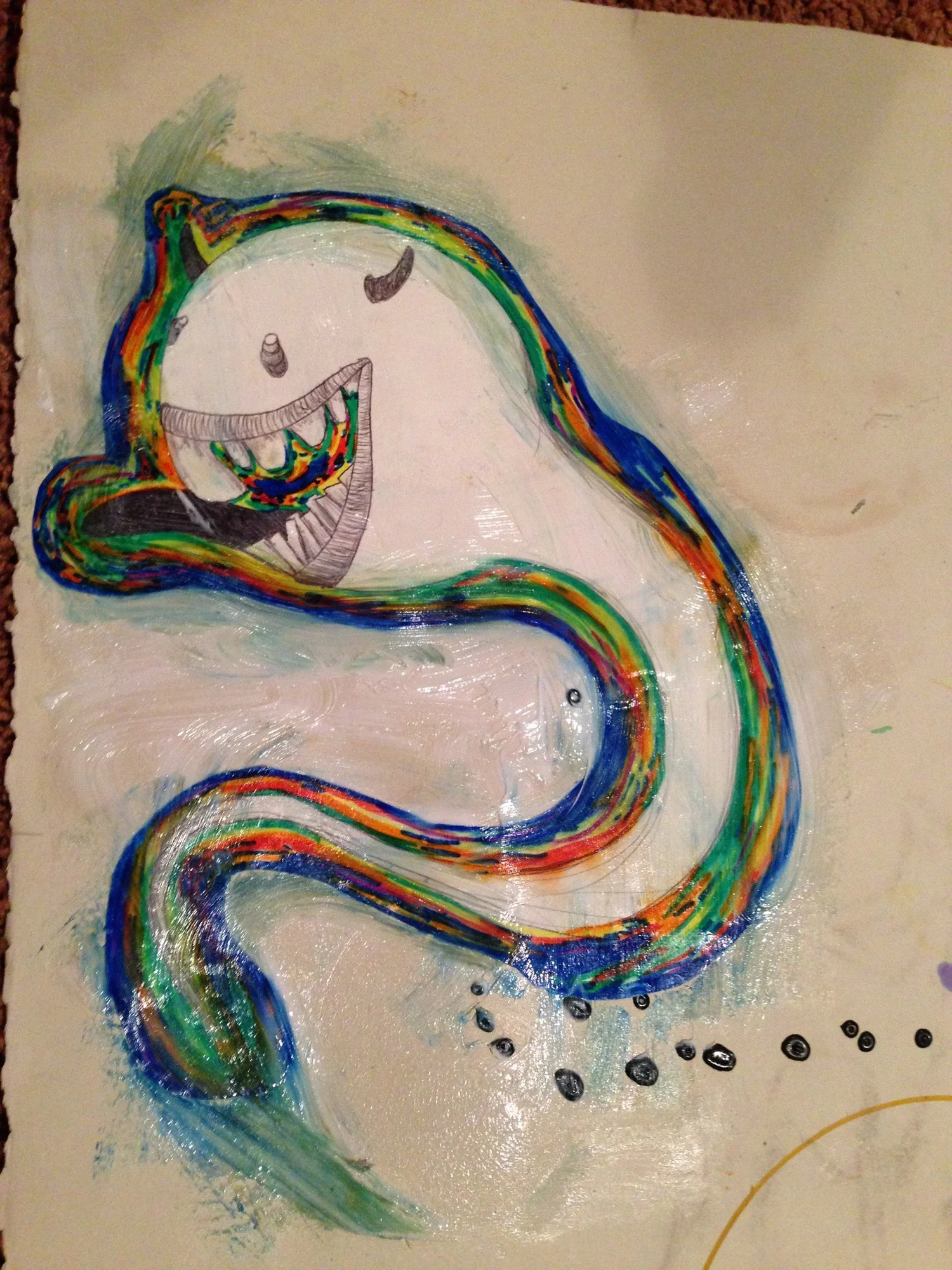 Rainbow Creature — Drawing — Finished work