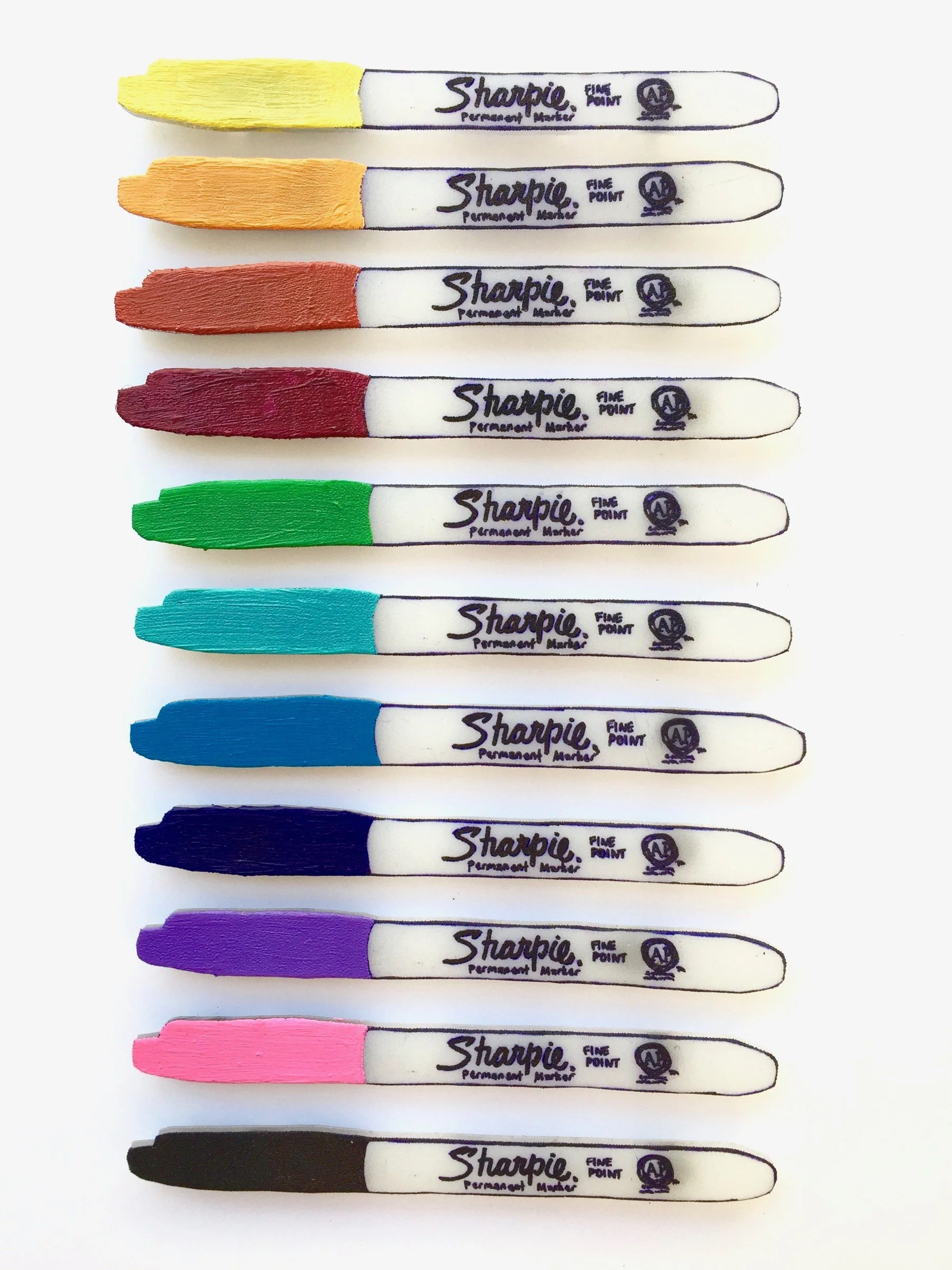 Art Supply Pins — marker color variations · 2017