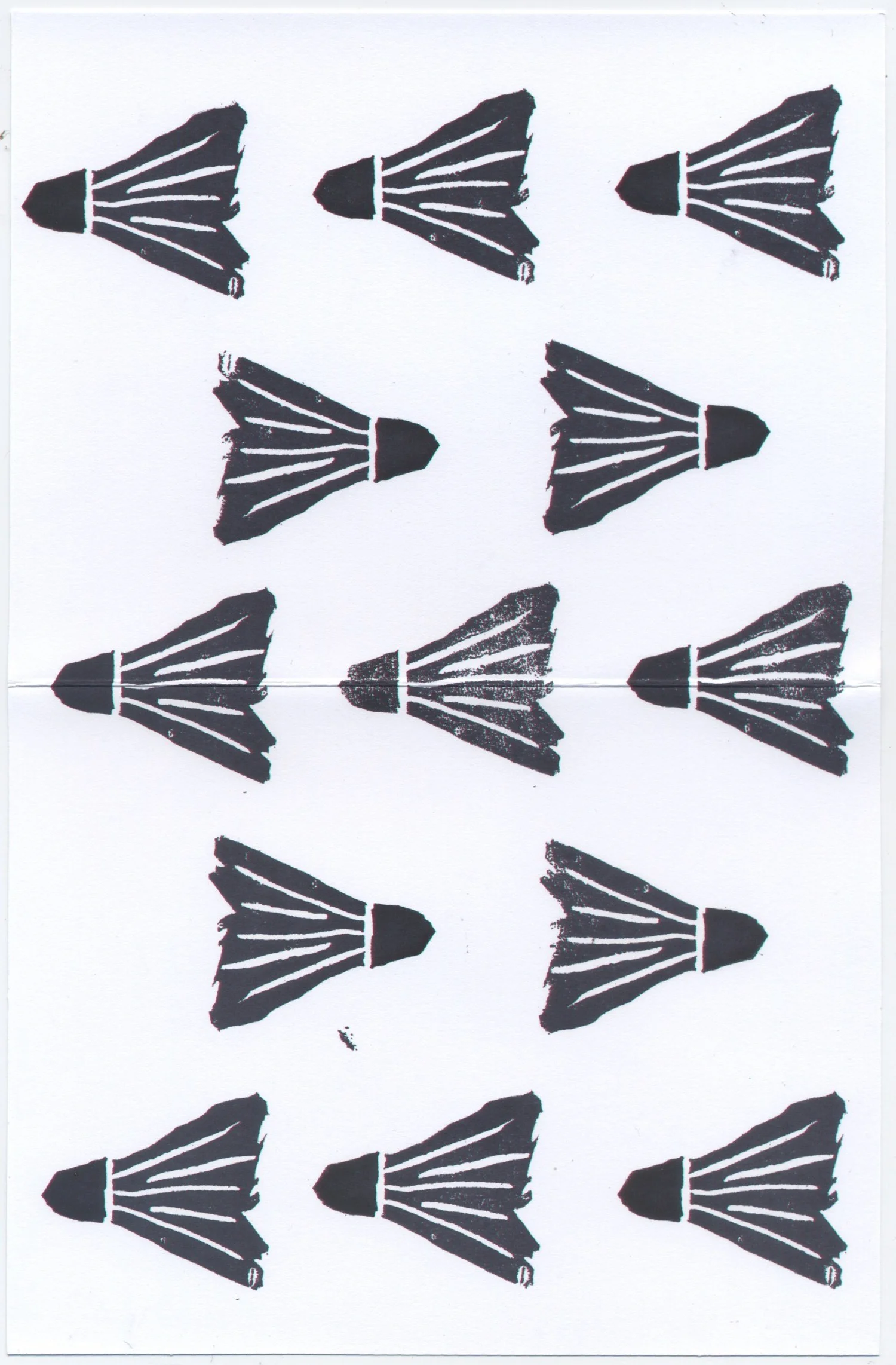 Shuttlecock — Relief Prints — Finished work