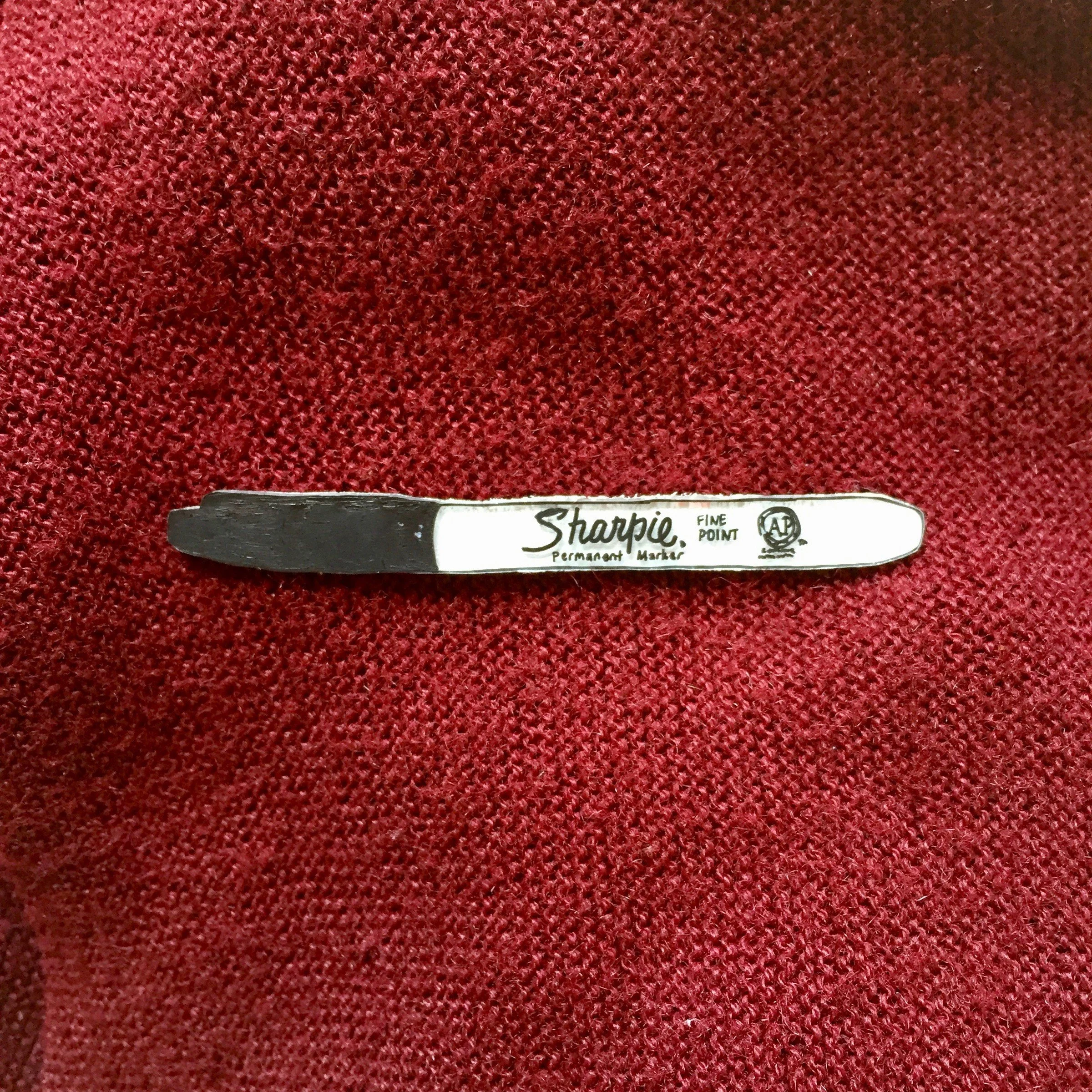 Art Supply Pins — worn detail · 2017