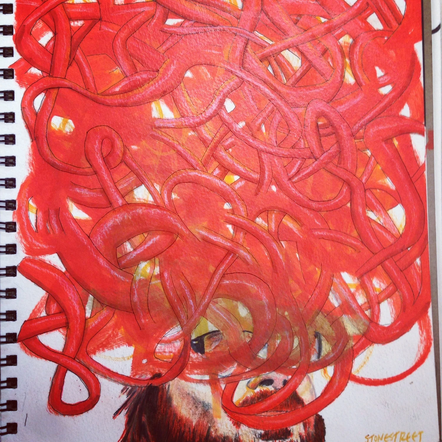 Red Line Pattern — Finished work