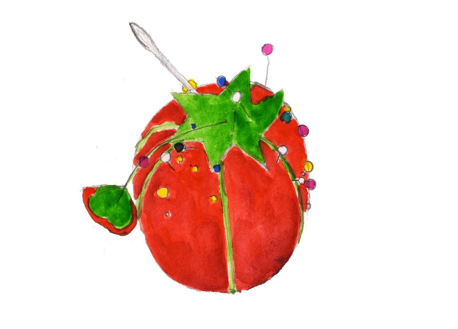 Everyday Objects — Tomato Pin Cushion — Finished work