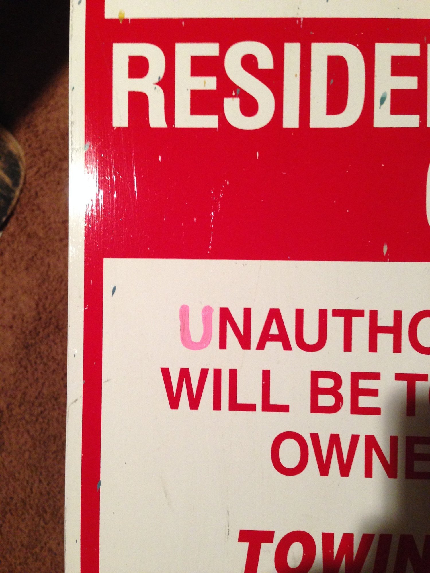 Parking Sign — Character Painting — Detail / alternate view