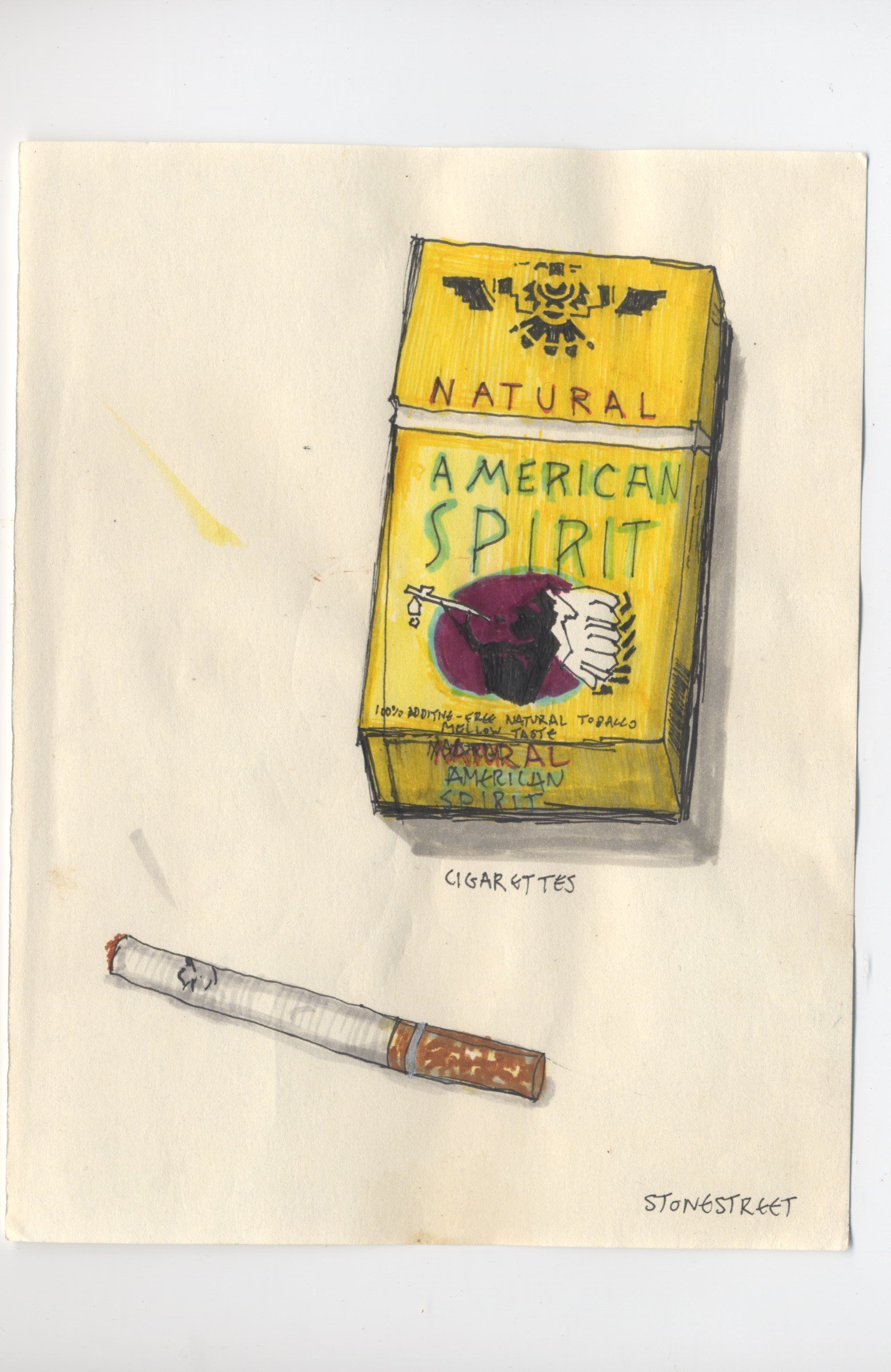 Cigarettes — Watercolor Study · 2014 · Additional scan