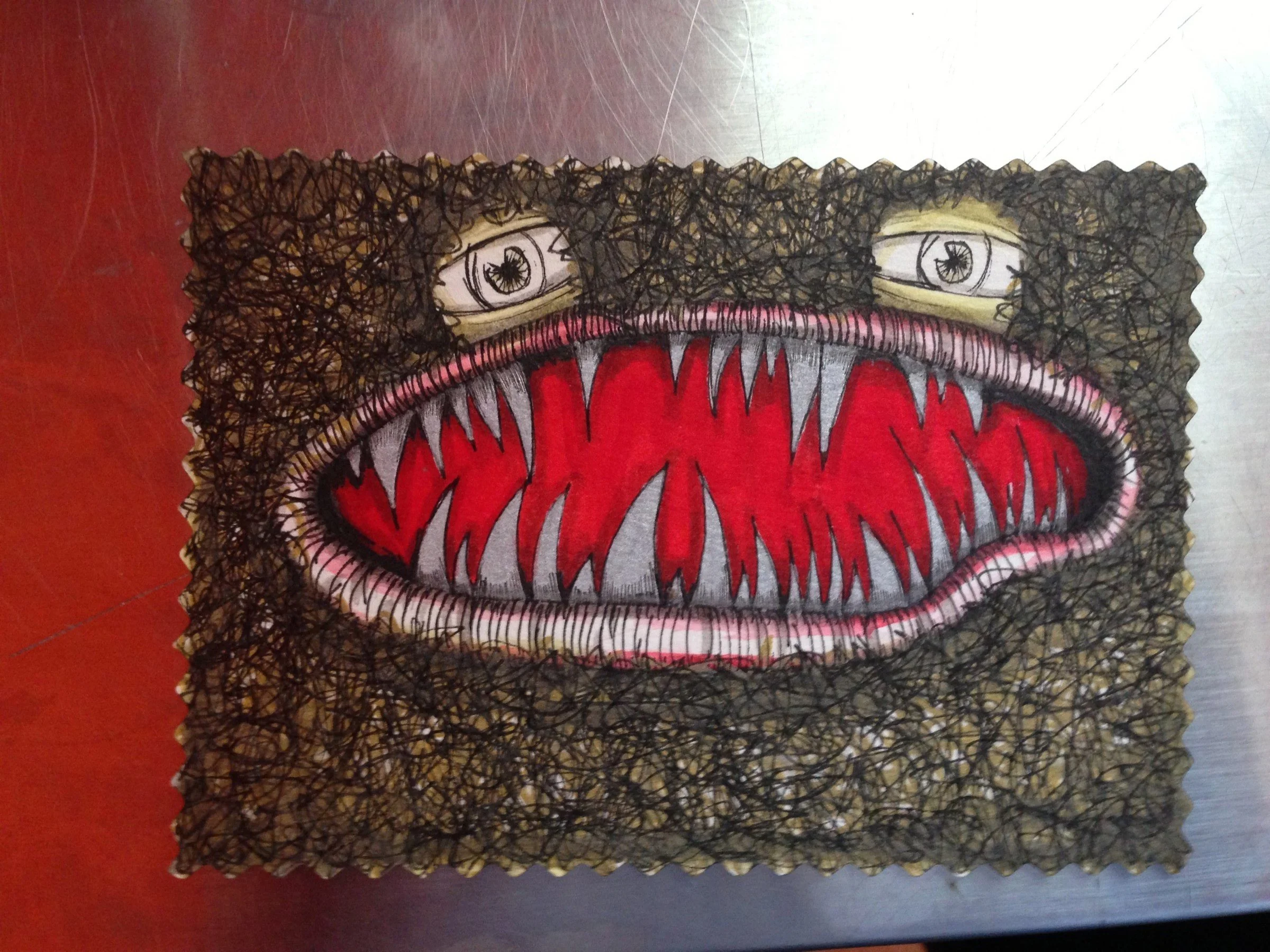 Stitched Character — Red Mouth · 2013