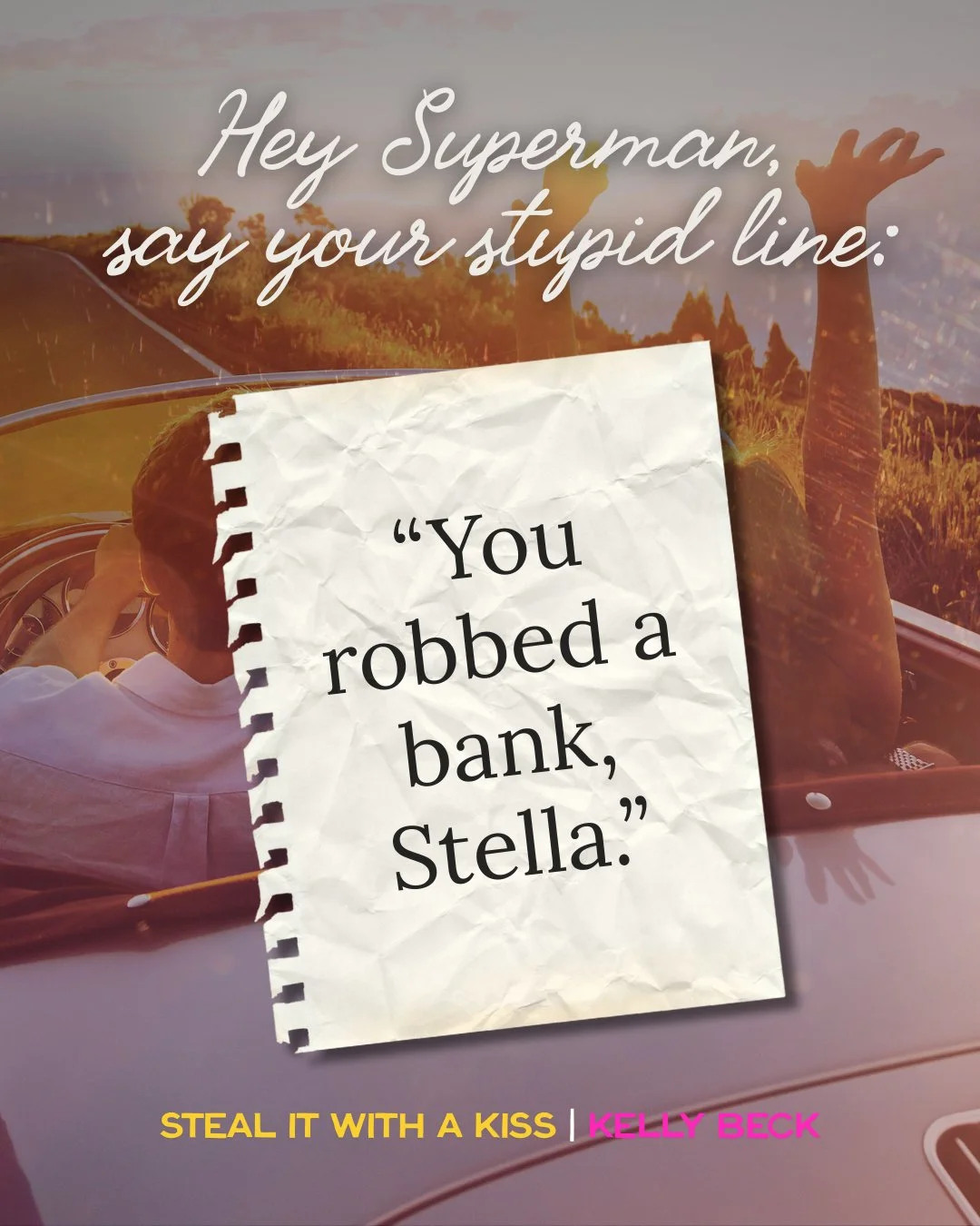 Thank you, Captain Obvious.
.
If you love a little chaos and unhinged shenanigans in the name of love (and maybe a little revenge), can I suggest my romcom STEAL IT WITH A KISS?
.
Pitch: When a self-proclaimed trailer park beauty queen impulsively ro
