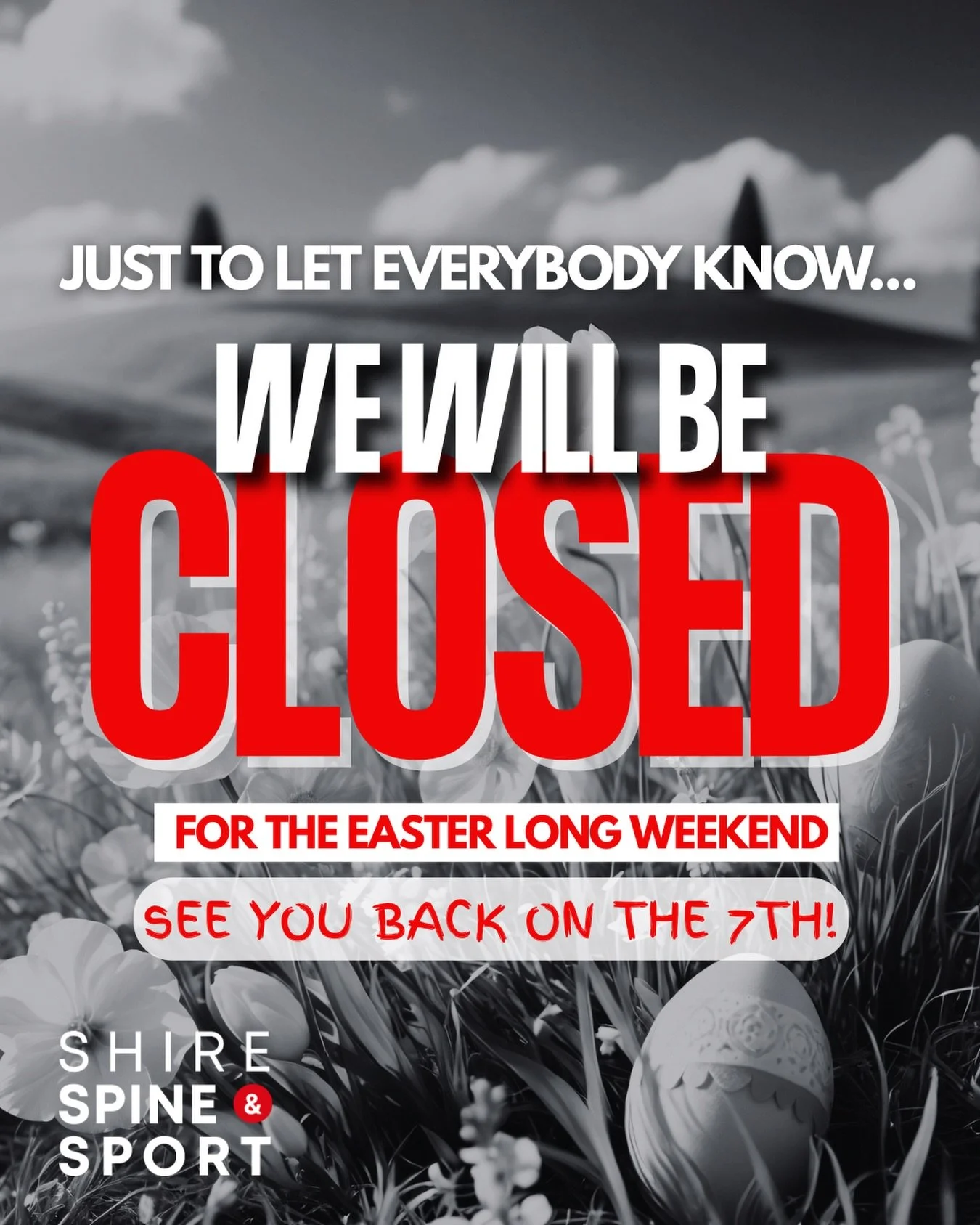PSA - we will close doors on Thursday and be back in the office fresh on Tuesday the 7th.

Spots are filling up fast but still limited availability - give us a call or jump on to our website for further inquiries.

I&rsquo;m sure everybody is looking