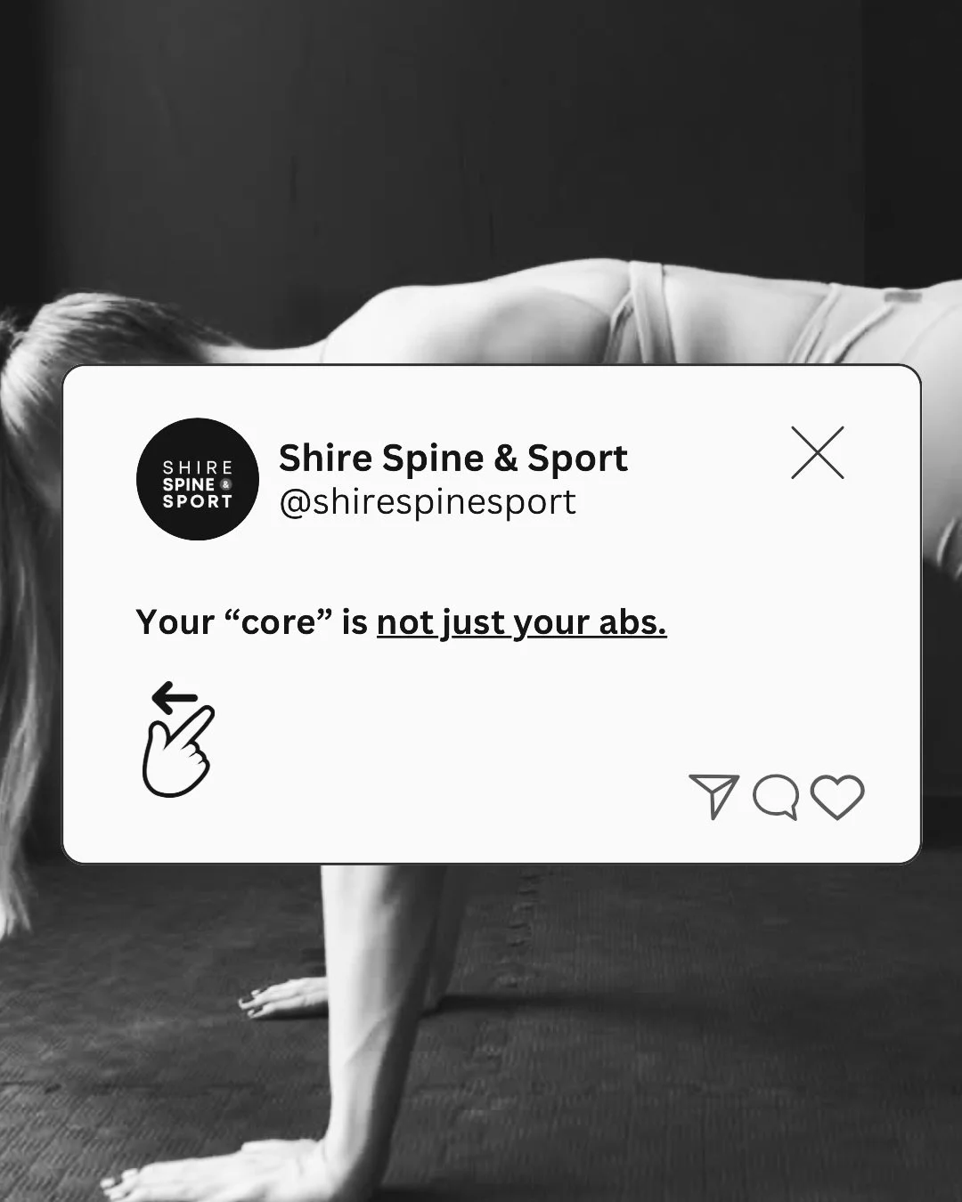 Most people that come through our facility think that core training = abs/sit ups.

Guys, it is SO MUCH more than that.

The core is a pressure and force transfer system that helps us create movement, resist movement, protect our spine and effectivel