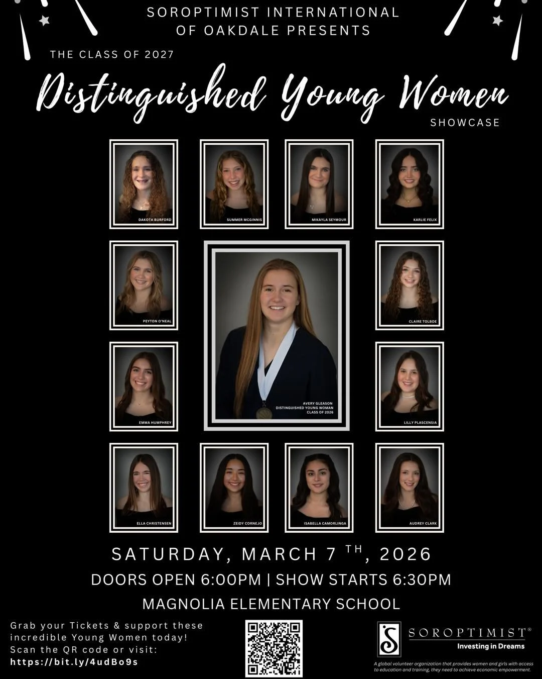 ✨ ONE WEEK AWAY! ✨

On March 7, 2026, Oakdale&rsquo;s Distinguished Young Women will take the stage to showcase their academic achievements, leadership, and commitment to excellence. Join us for an evening that honors scholarship and inspires future 