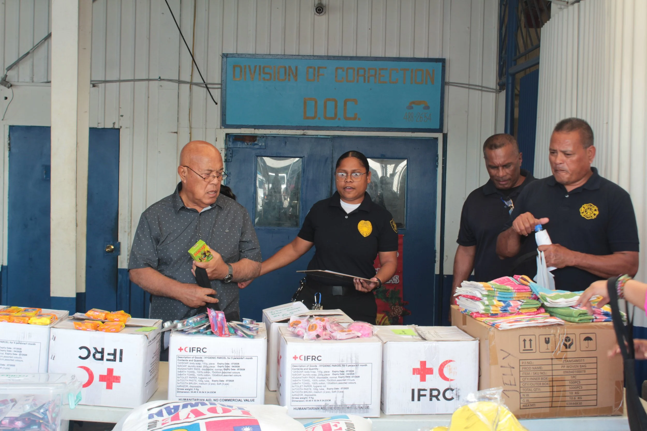 Palau Red Cross donated hygiene kits to the Division of Correction