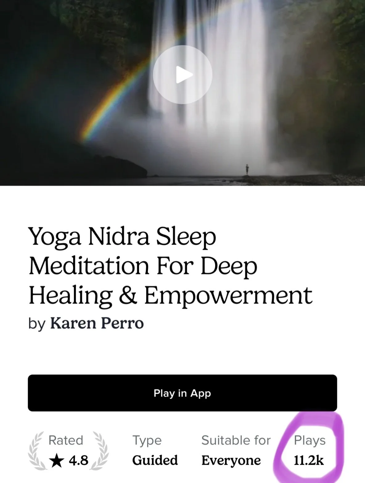 Never in a million years would I think my voice would be heard by so many!! 🙏🏼 Thank you so much! I am being featured on InsightTimer. &hearts;️

Thank you for listening to the first yoga nidra I wrote. It comes from a deep healing place. This mean
