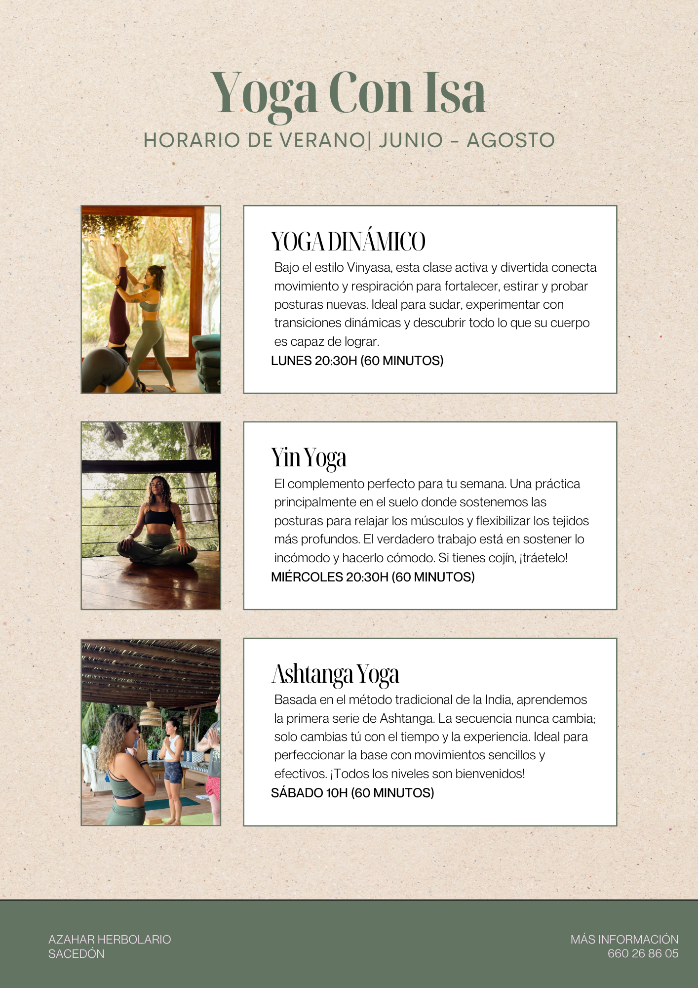 Yoga en sacedon guadalajara. tres estilos de yoga diferente, isabel carattini profe de yoga.