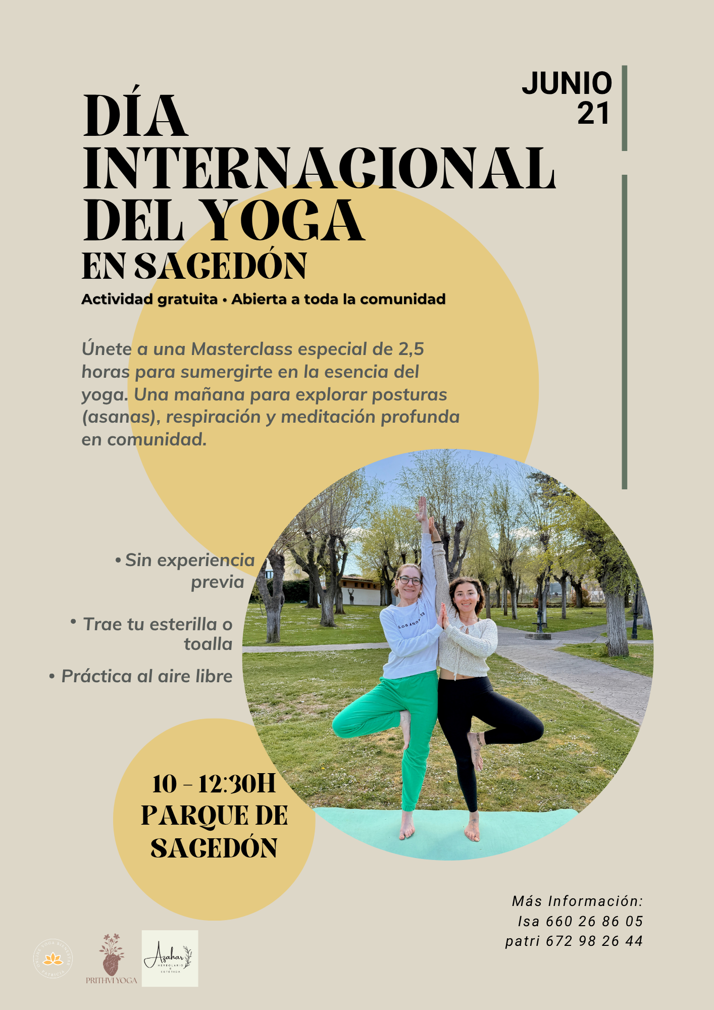 yoga en sacedon gratis en el parque