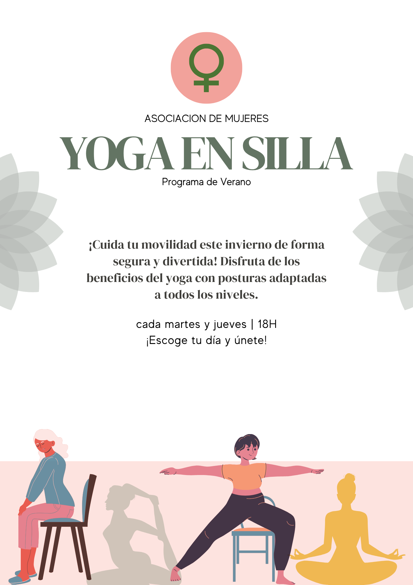 Yoga en silla en sacedon guadalajara. Accesible para todos los niveles.