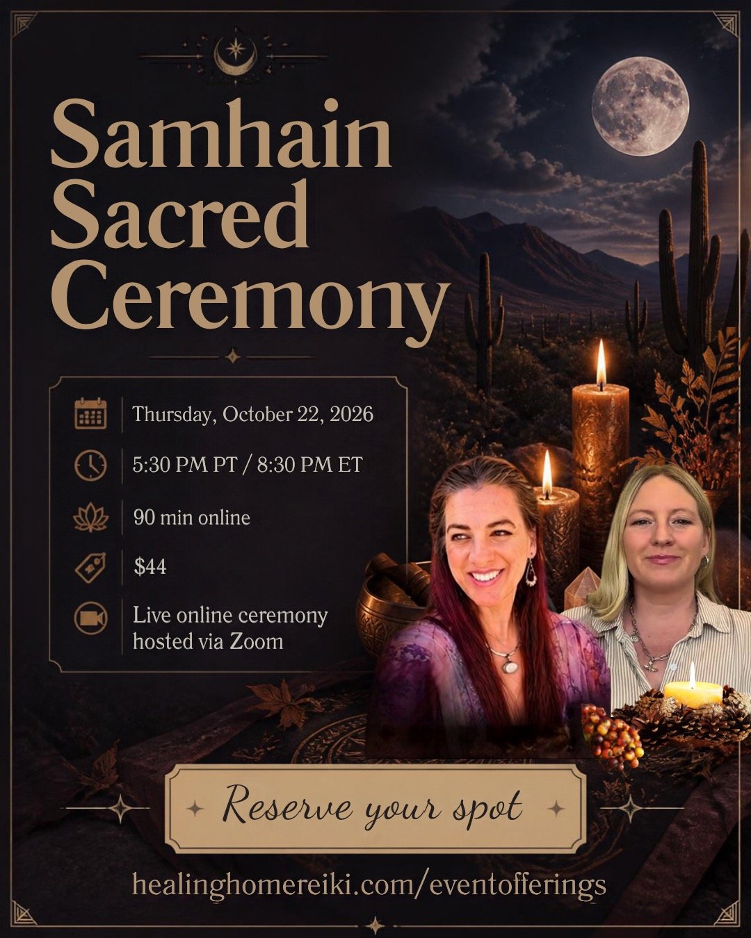 Samhain Sacred Ceremony– Live Online Ceremony Hosted via Zoom