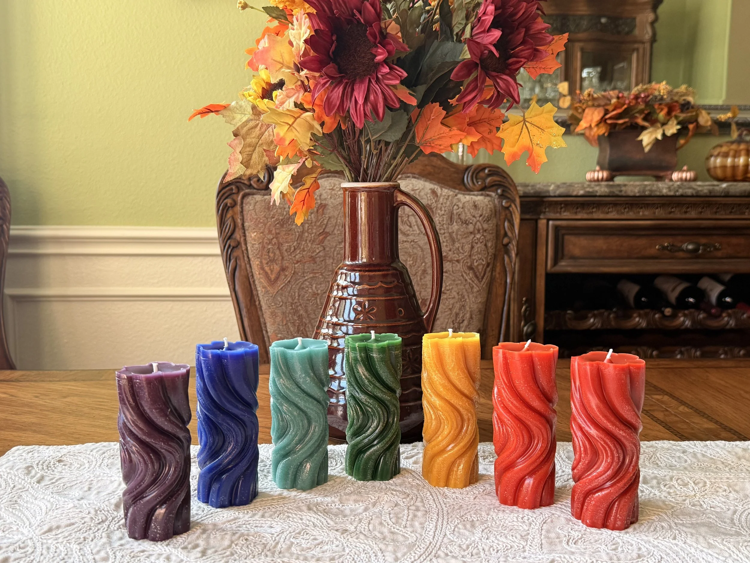 Spiral Chakra Candle - Beeswax