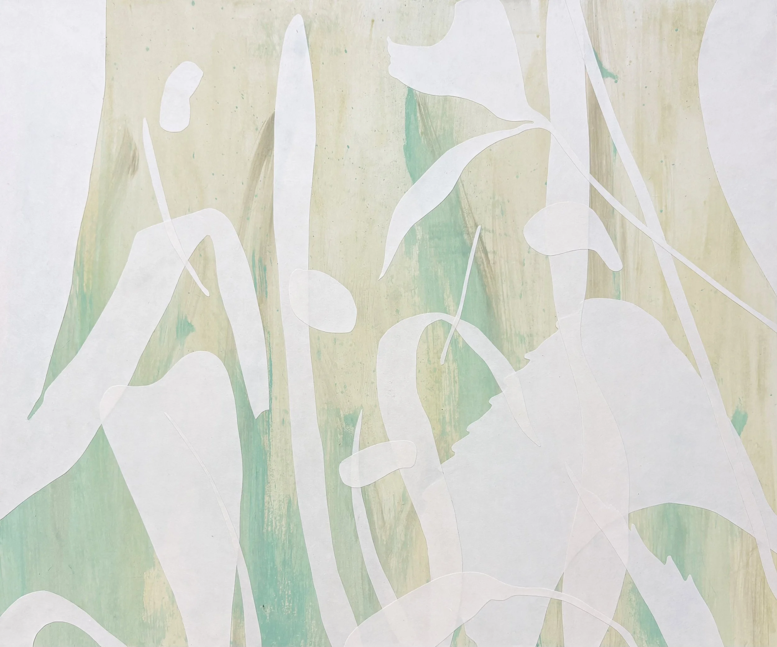 Untitled, 2026, iwa-enogu & torinoko on washi, 29 x 24 inches