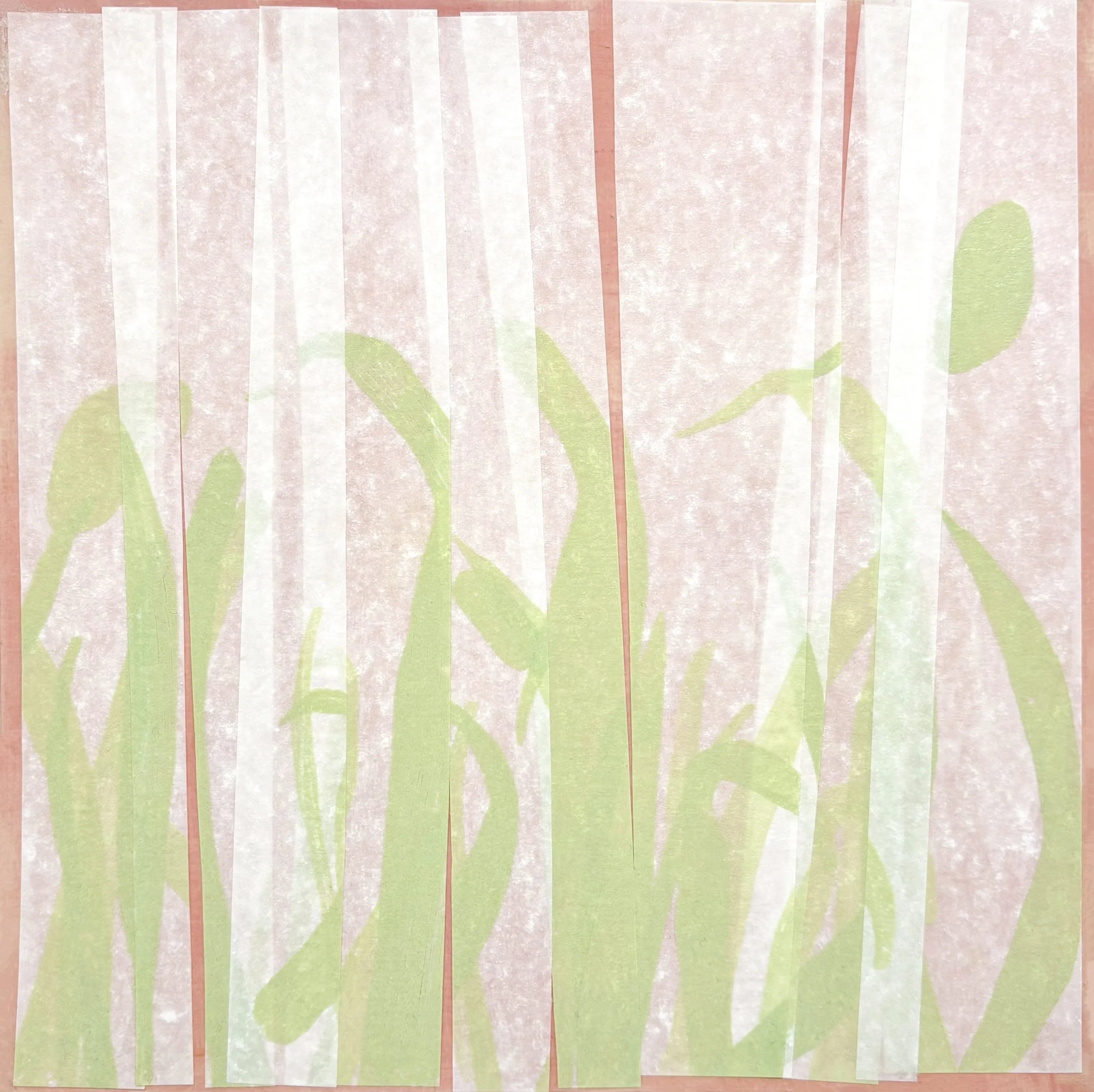 Blades, 2026, mixed media on panel, 12 x 12 inches