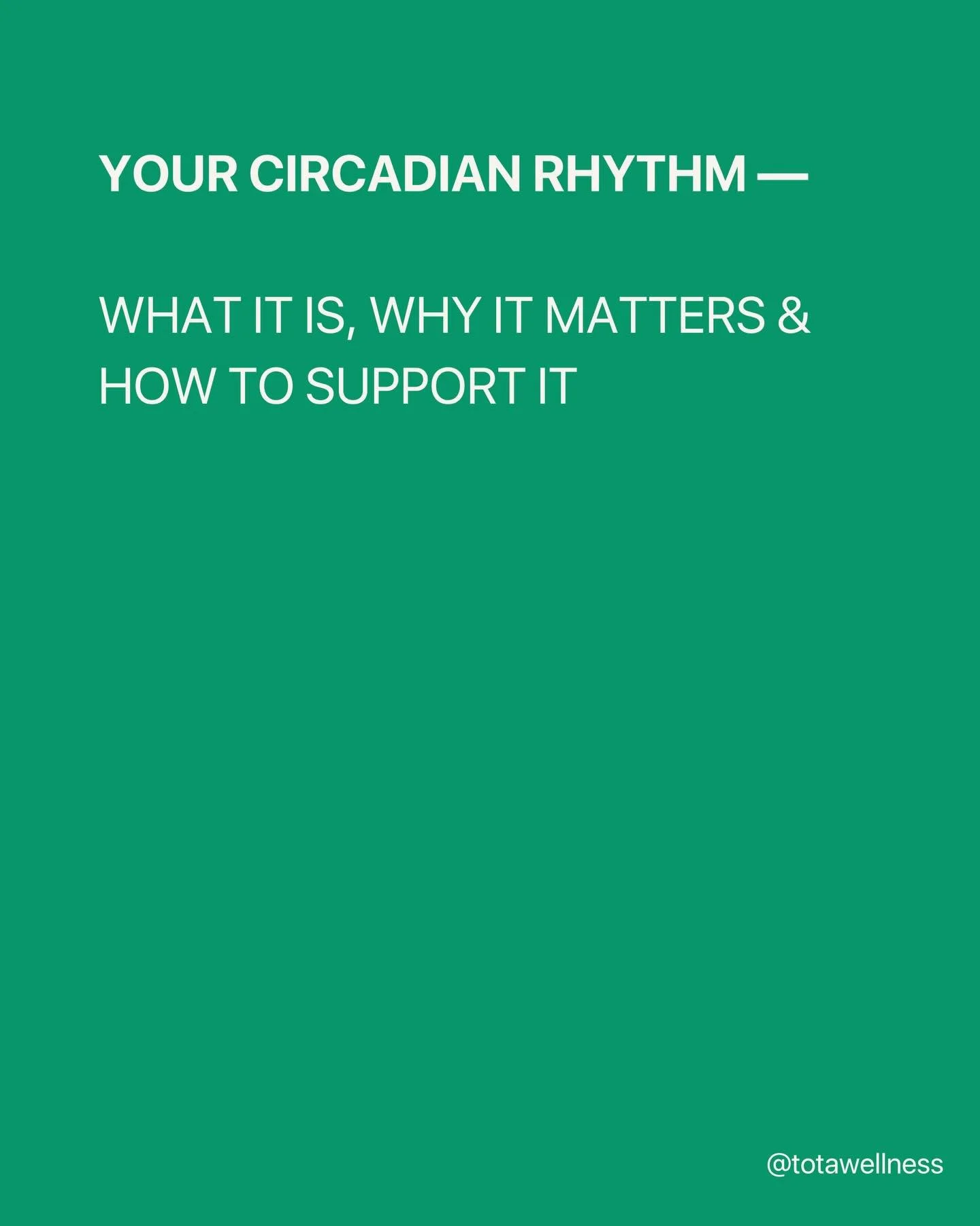 Your body runs on rhythm. 🌞🌙
Ever notice how eating late affects your sleep, or how a little sunlight in the AM makes you feel more awake?
Some days your body just flows&hellip; and other days it feels completely off. 

When your circadian clock is