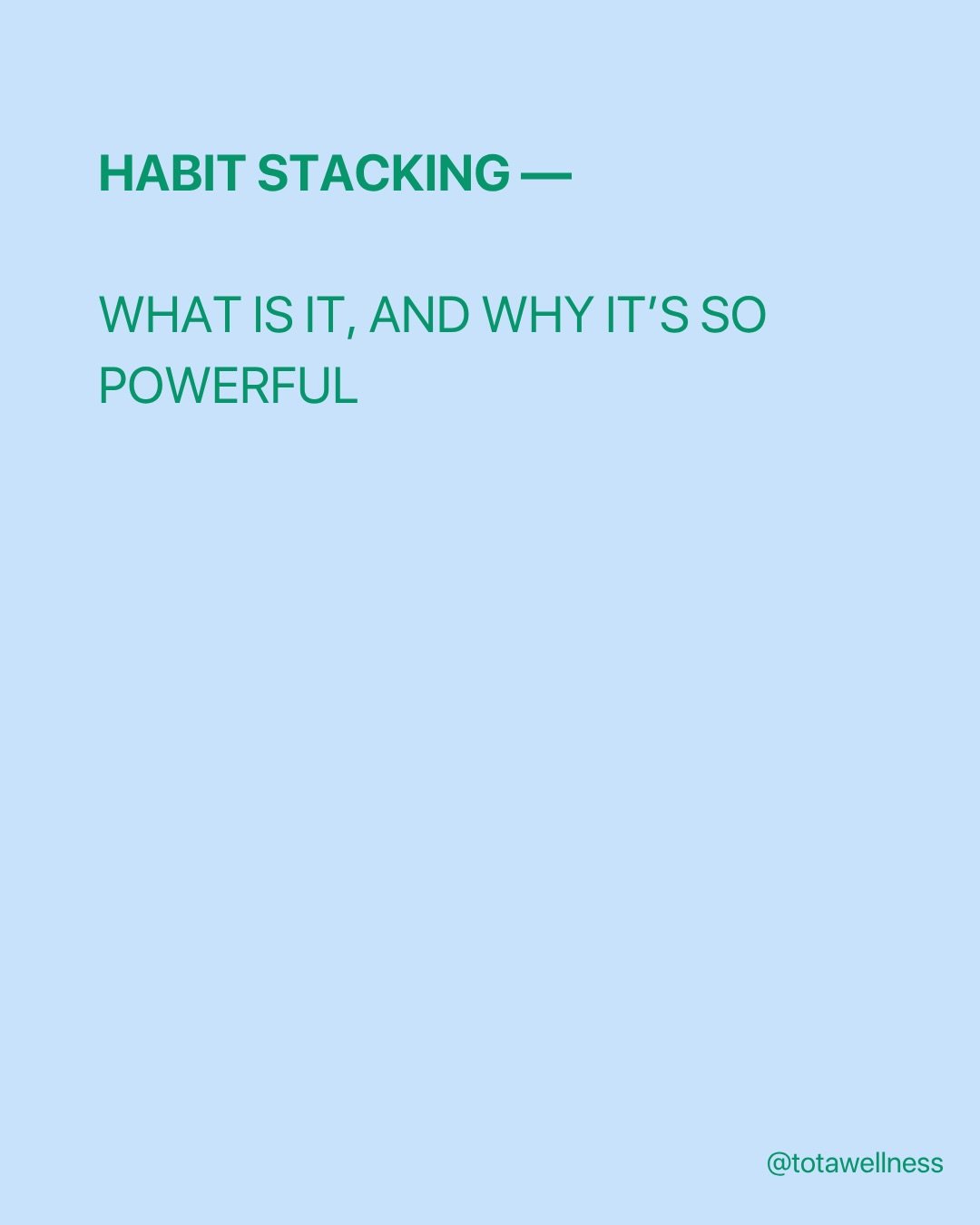The 🔑 making healthy habits (or any habit) actually stick = Habit stacking. 

Attach a new habit to something you already do every day. It makes it 10x easier to remember, reduces decision fatigue, and creates an automatic association between the tw