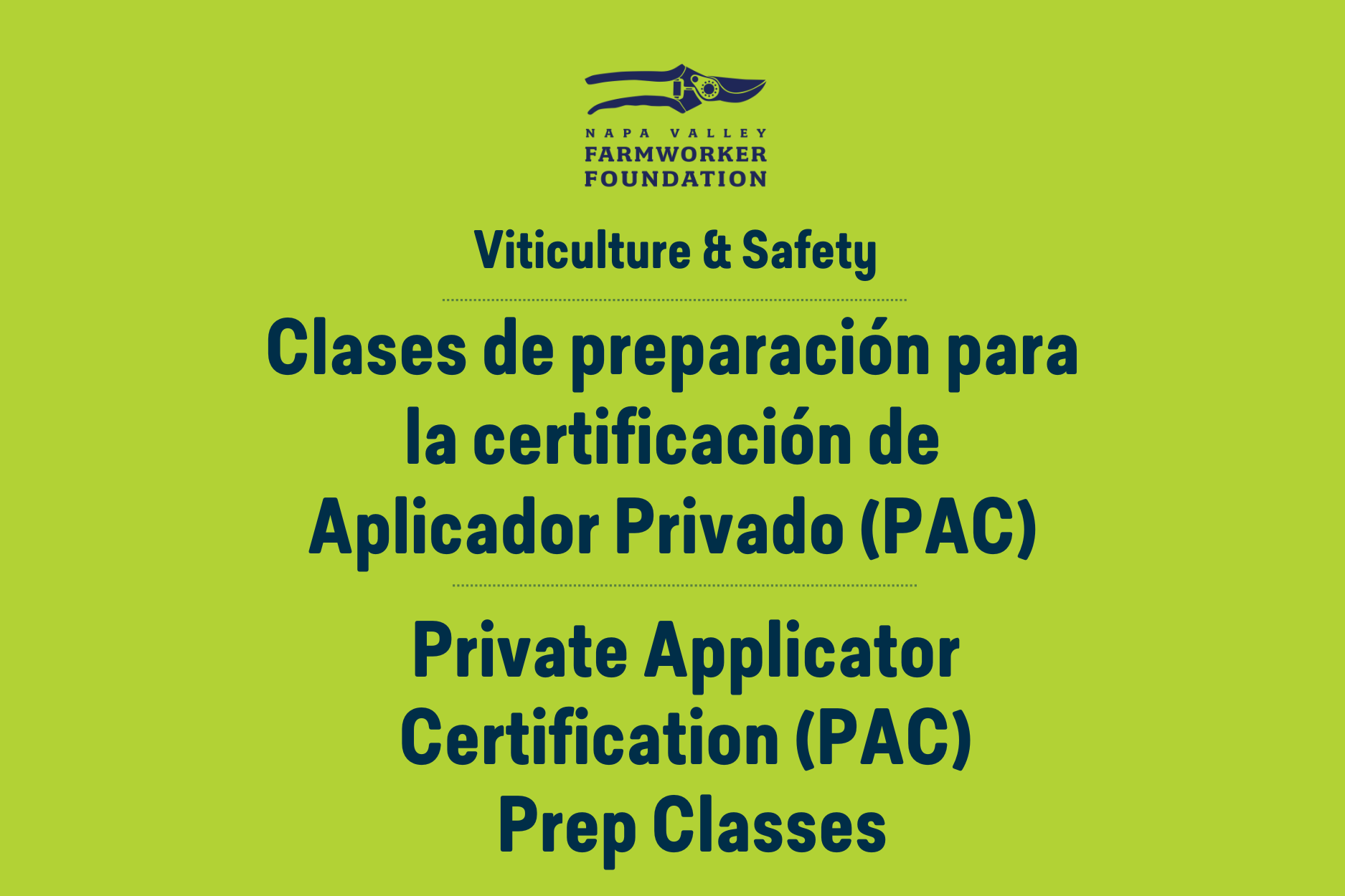 Private Applicator Certification (PAC): Prep Classes