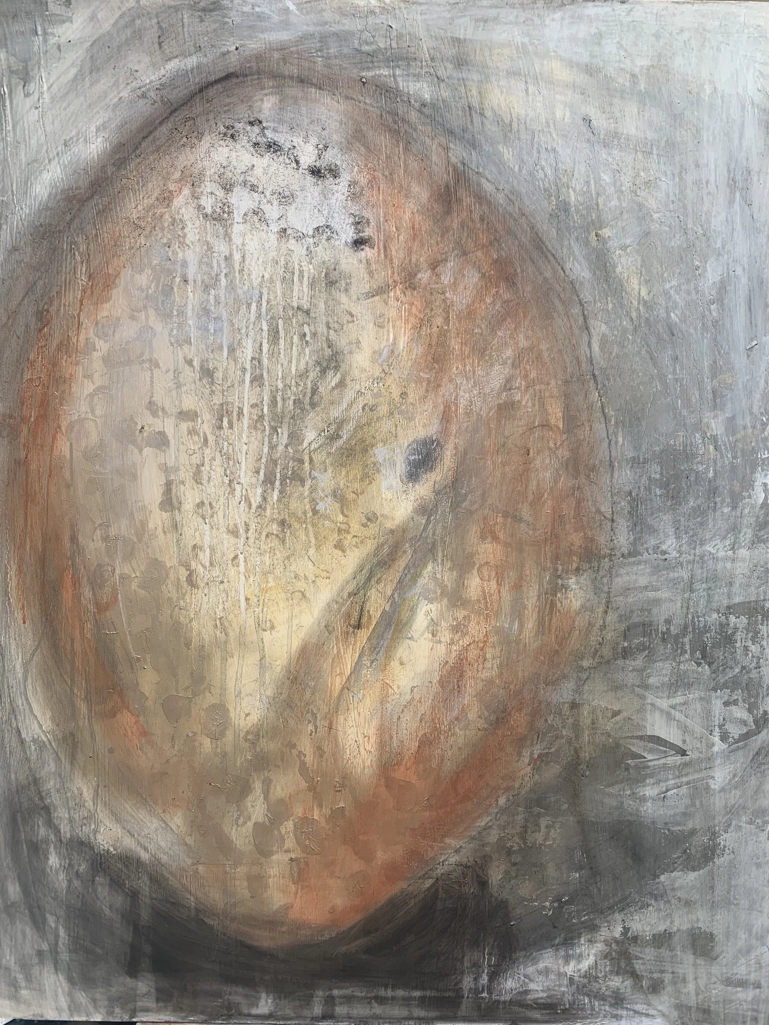Cosmic Egg | 38 x 40 inches | Mixed media on panel