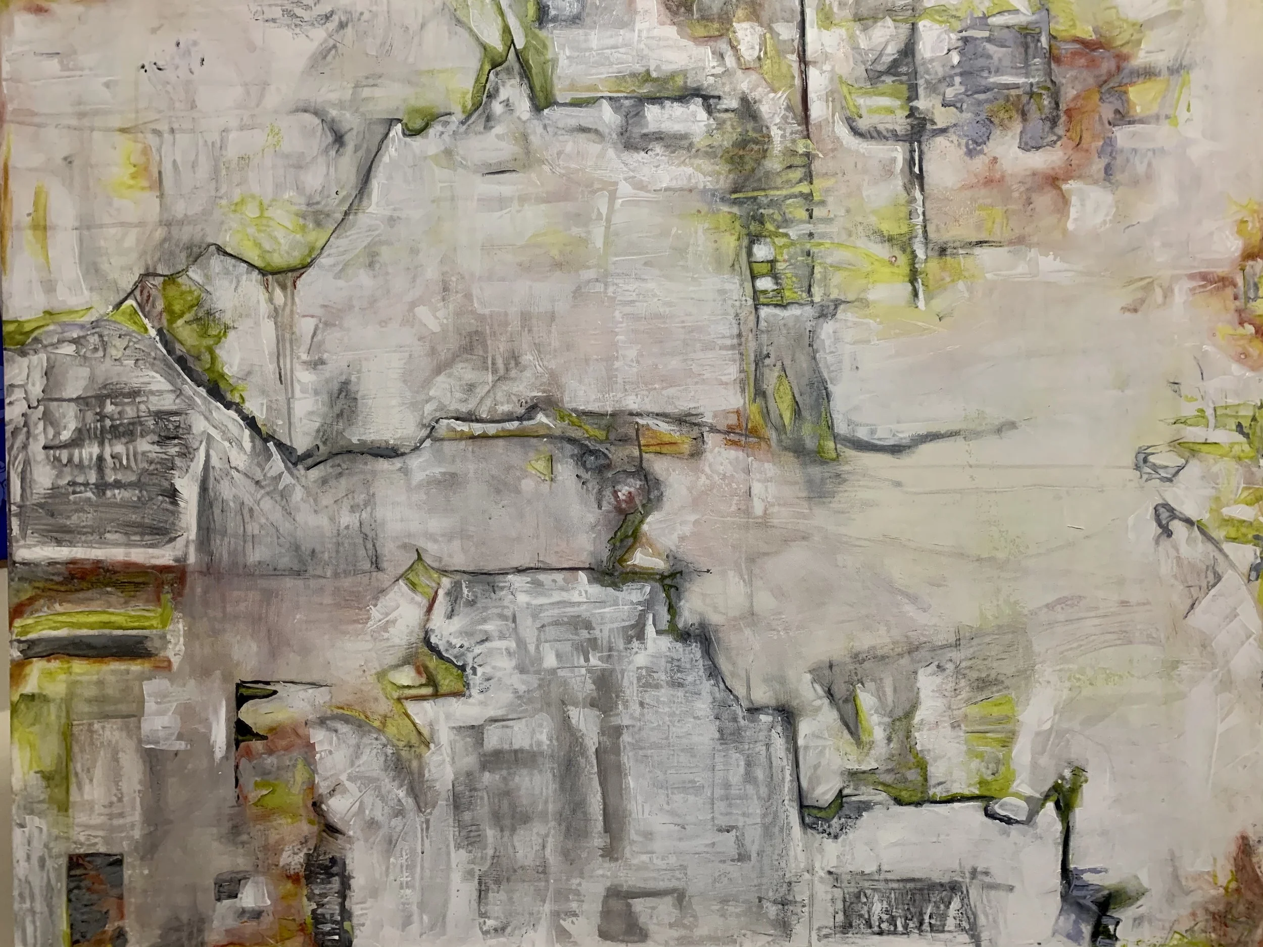 The Path of Grief | 38 x 40 inches | Mixed media on wood panel