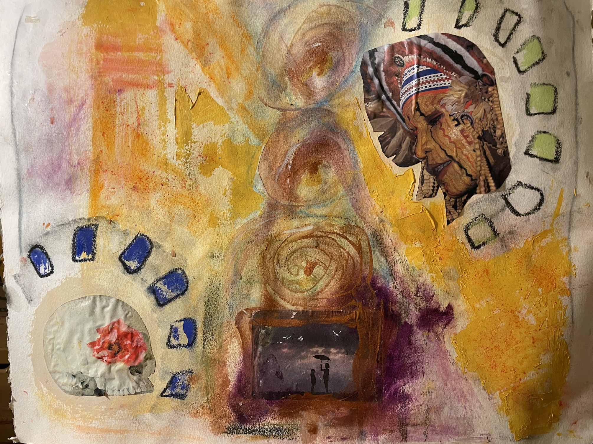 Protection | 22.5 x 17.5 inches | Mixed media collage on paper | $150