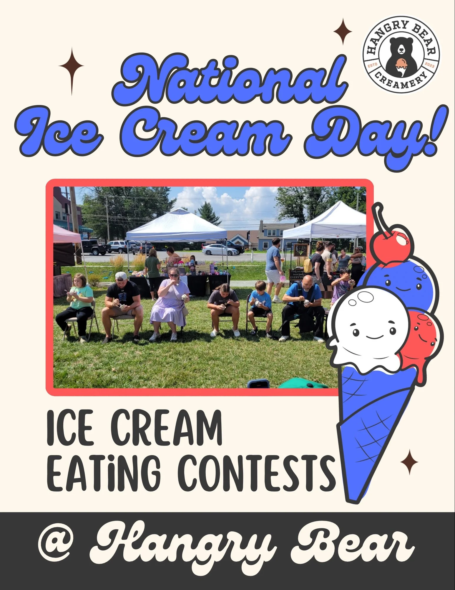 Think you can finish first? 🍦

Join us on Sunday, July 19th, from 11 AM&ndash;4 PM for our 3rd Annual National Ice Cream Day Celebration and take on one of our free Ice Cream Eating Contests!

🍨 Adults: 1:30 PM (12 oz)
🍦 Kids: 3:00 PM (6 oz)

The 