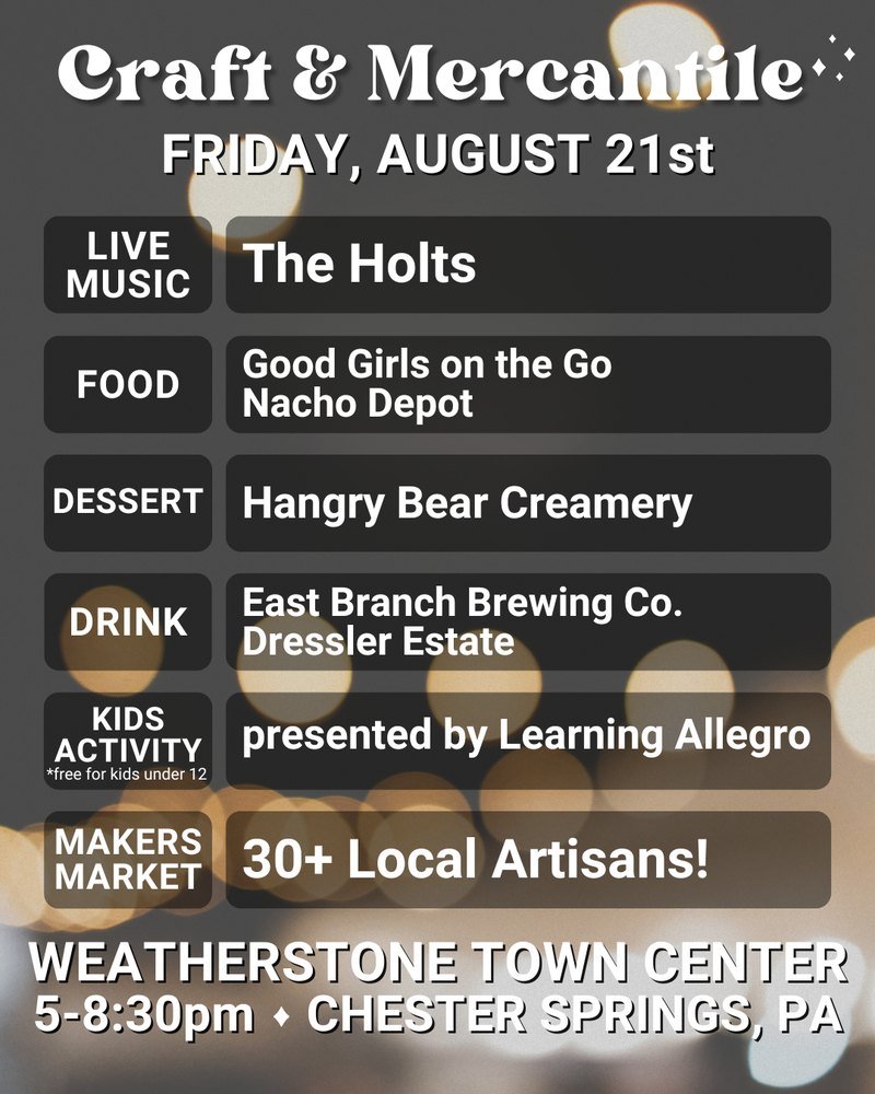 Join us at Craft &amp; Mercantile tonight and enjoy a beautiful array of artisan makers and of course..ice cream!!
@craftandmercantile  @weatherstonetc  @weatherstoneflats  @growingrootsfarmersmarket