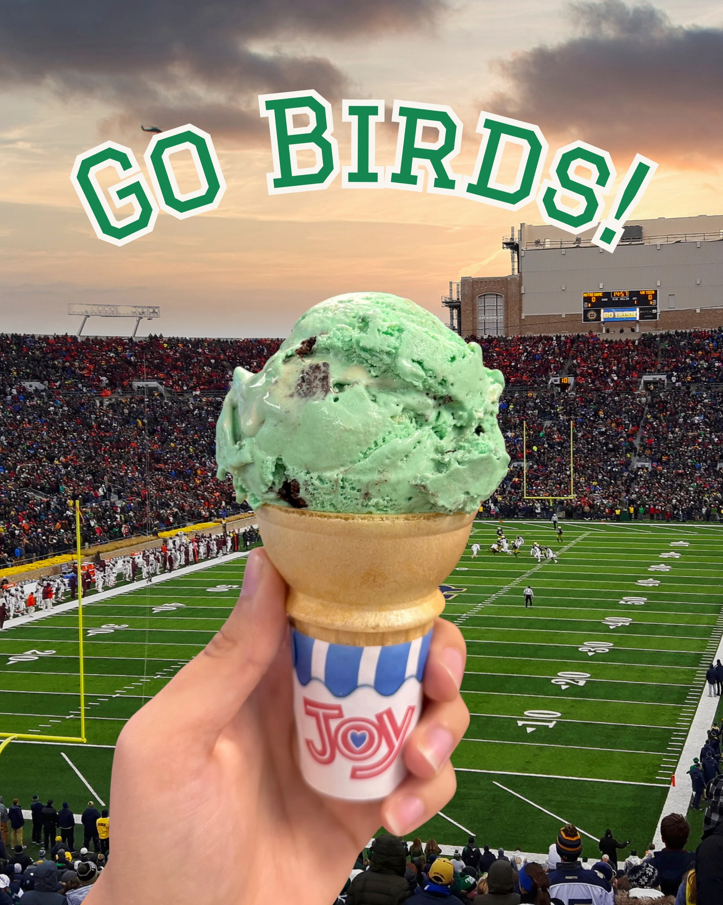 Happy game day! 🦅💚

Cheer the Eagles on with a scoop of our returning &ldquo;Go Birds!&rdquo; flavor, made with pistachio ice cream, white chocolate swirls, and brownie pieces! 🍦

Make it part of your game day tradition!