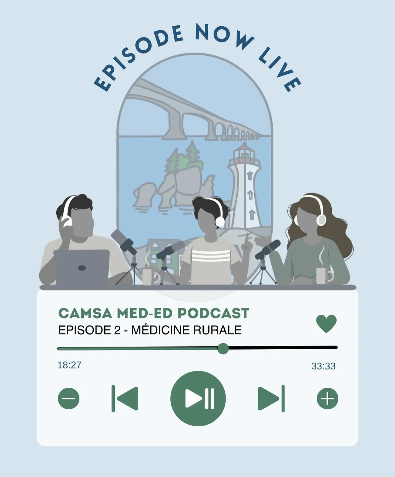 Joignez-vous à Abdel Illah et Rayan, étudiants en médecine du CFMNB, discutant avec Dr Adrien Melanson, médecin de famille pratiquant dans la péninsule acadienne. Disponible sur Spotify!