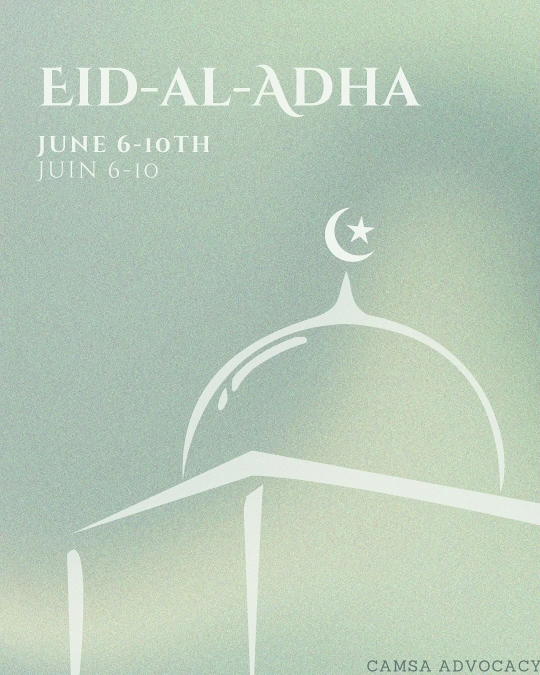 To all who celebrate: Eid Mubarak! May your holiday be filled with peace, blessings, and joy.
À tous ceux qui célèbrent: 
Eid Mubarak ! Que votre fête soit pleine de sérénité, de bénédict