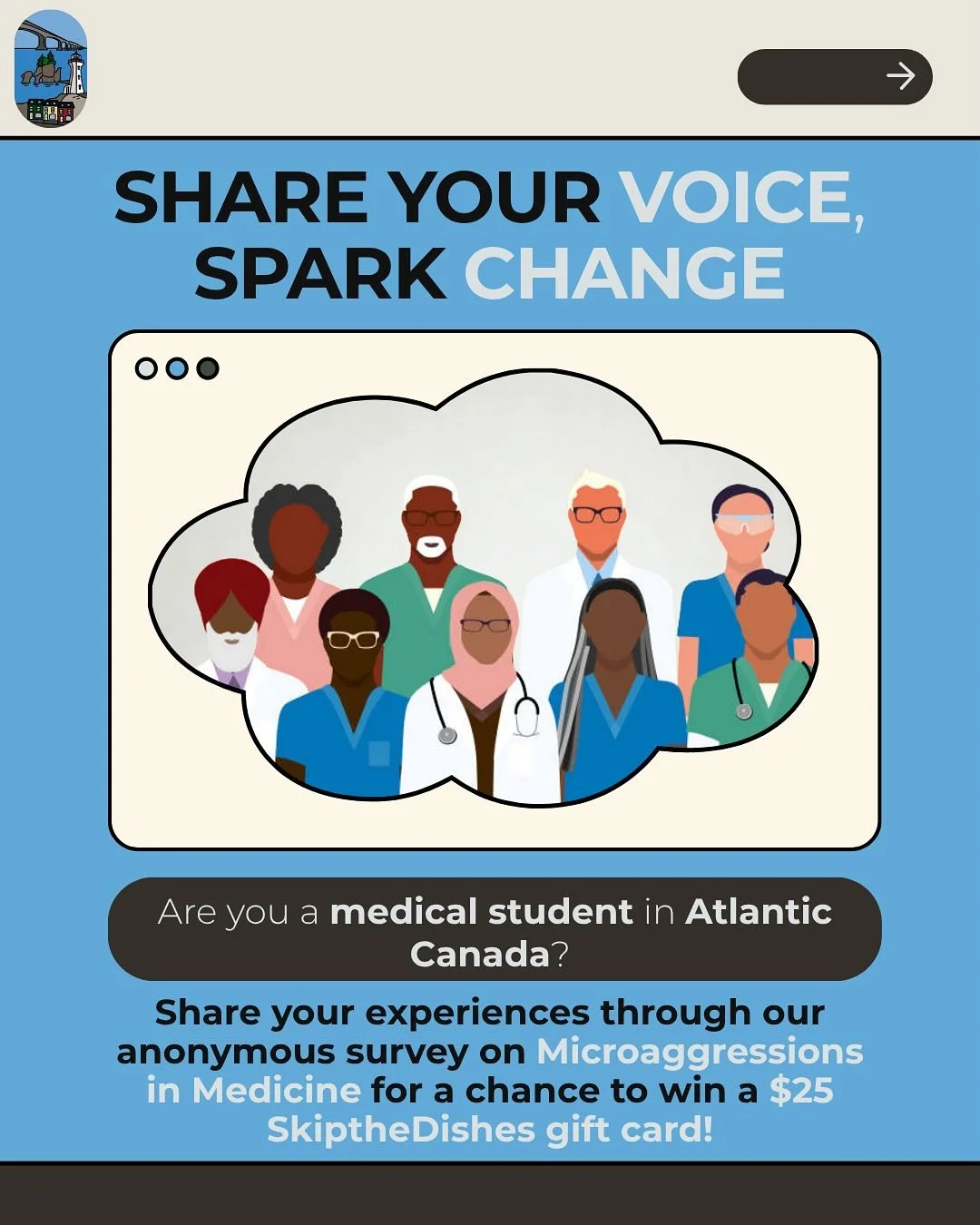 π£ Calling on all Atlantic Canada medical students! Share your story anonymously through our Microaggressions in Medicine survey to help inform an educational series. Complete the form linked in our bio for a chance to win a gift card!
π£ Un appel &