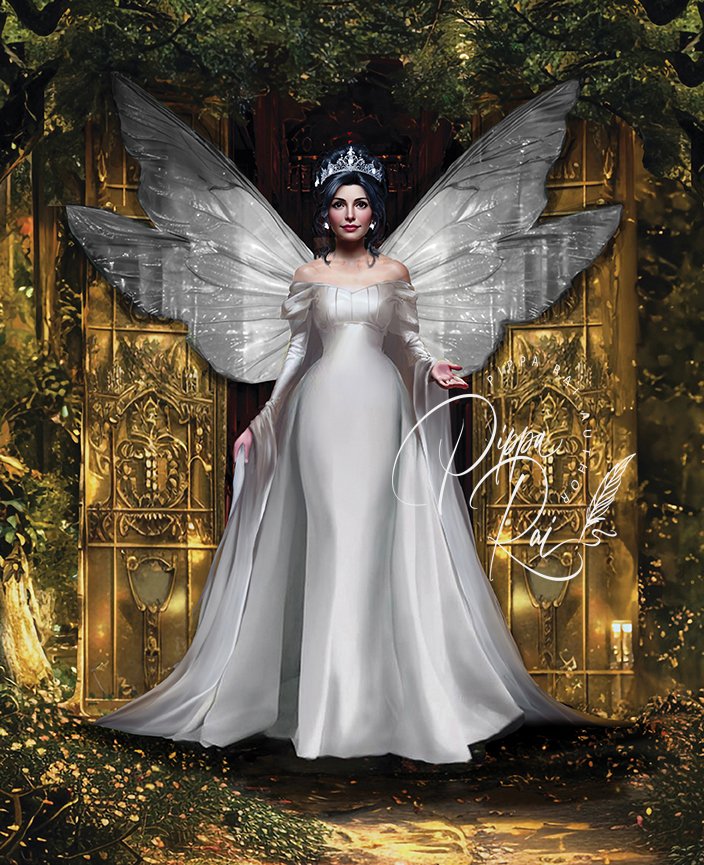 Queen Rosalie waiting for Blaze at the palace gates.