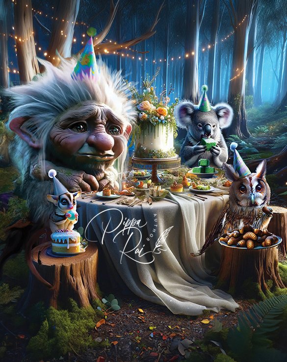 The friends at the dessert table at Princess Willow's party.