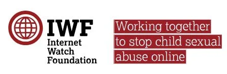 IWF Internet Watch Foundation logo and slogan 'Working together to stop child sexual abuse online'.