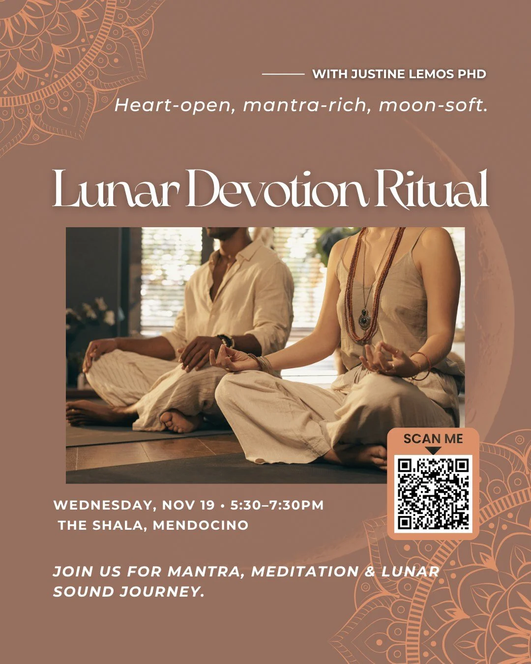 As the New Moon darkens the sky, we gather in light. Anuradha - the Star of Devotion - guides us home to sacred friendship and self-love. 

💞 Join us for mantra, meditation &amp; lunar sound journey.

🗓 Nov 19 &bull; 5:30&ndash;7:30pm 
✨ Enroll for